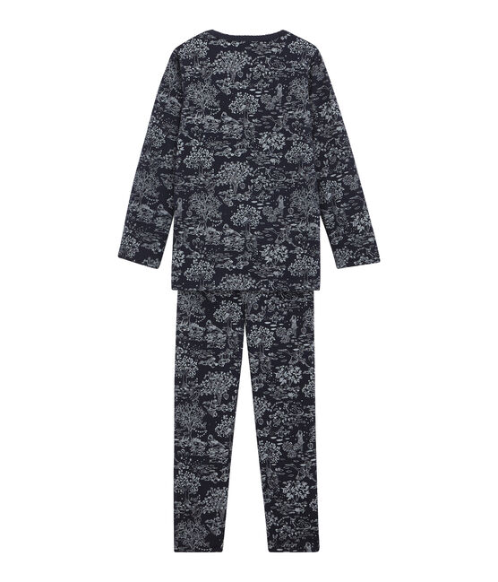 Little girl's pyjamas SMOKING blue/ECUME white