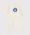 Babies' two-piece knitted outfit with a penguin print MARSHMALLOW white/MULTICO white