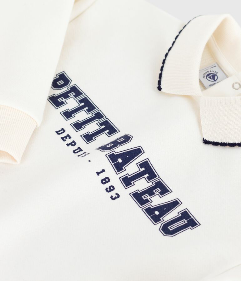 Children's printed cotton sweatshirt Ecru