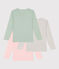 Set of 3 girls' long-sleeved cotton T-shirts variante 1