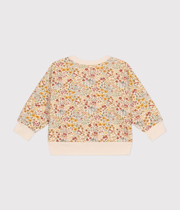 Babies' quilted tube knit cardigan Ecru/multicolor