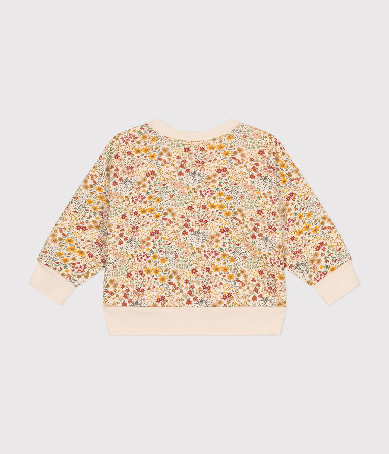 Babies' quilted tube knit cardigan Ecru/multicolor