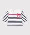 Babies' cotton Breton top white/multicolor