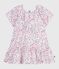 Children's short-sleeved printed cotton dress MARSHMALLOW white/MULTICO white