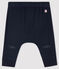 Babies' Ribbed Cat Head Leggings SMOKING blue