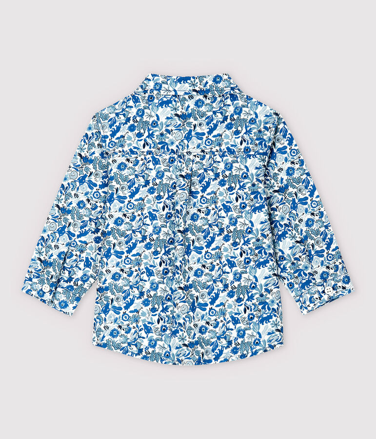 Baby Boys' Long-Sleeved Poplin Shirt white/multicolor