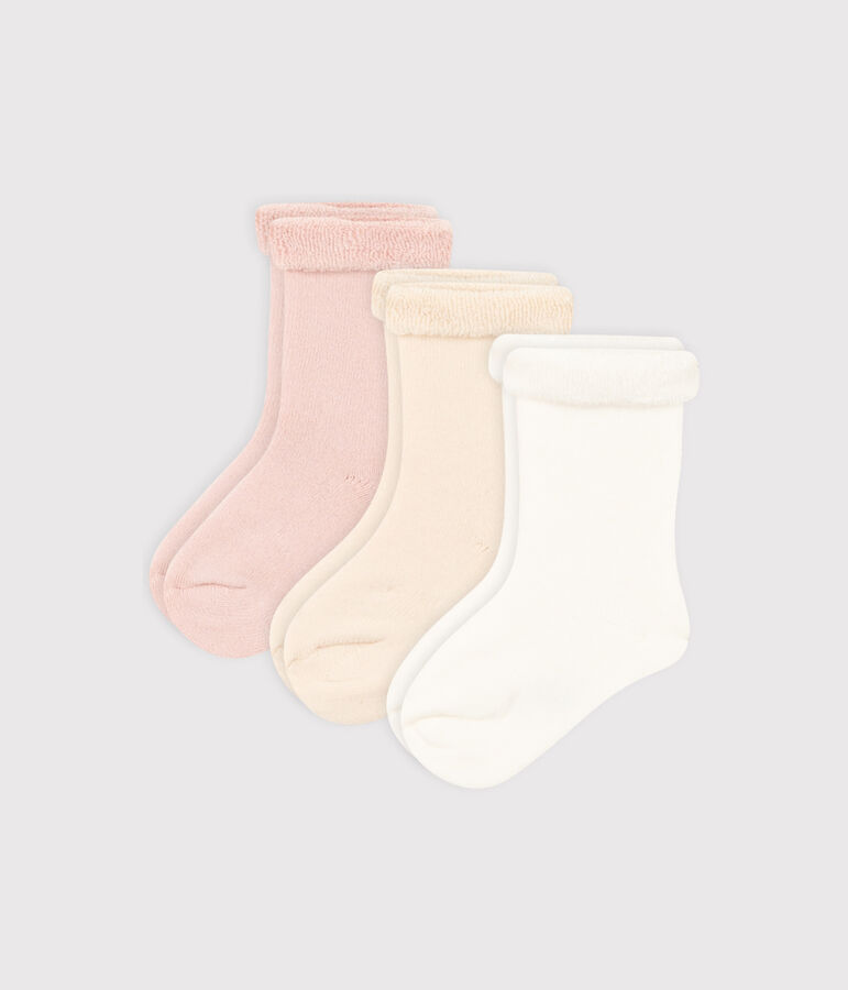 Babies' plain knit socks - 3-Pack multicolor