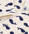 Navy Whale Velour Sleepsuit MONTELIMAR beige/MEDIEVAL blue