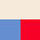 Ecru / blue / red