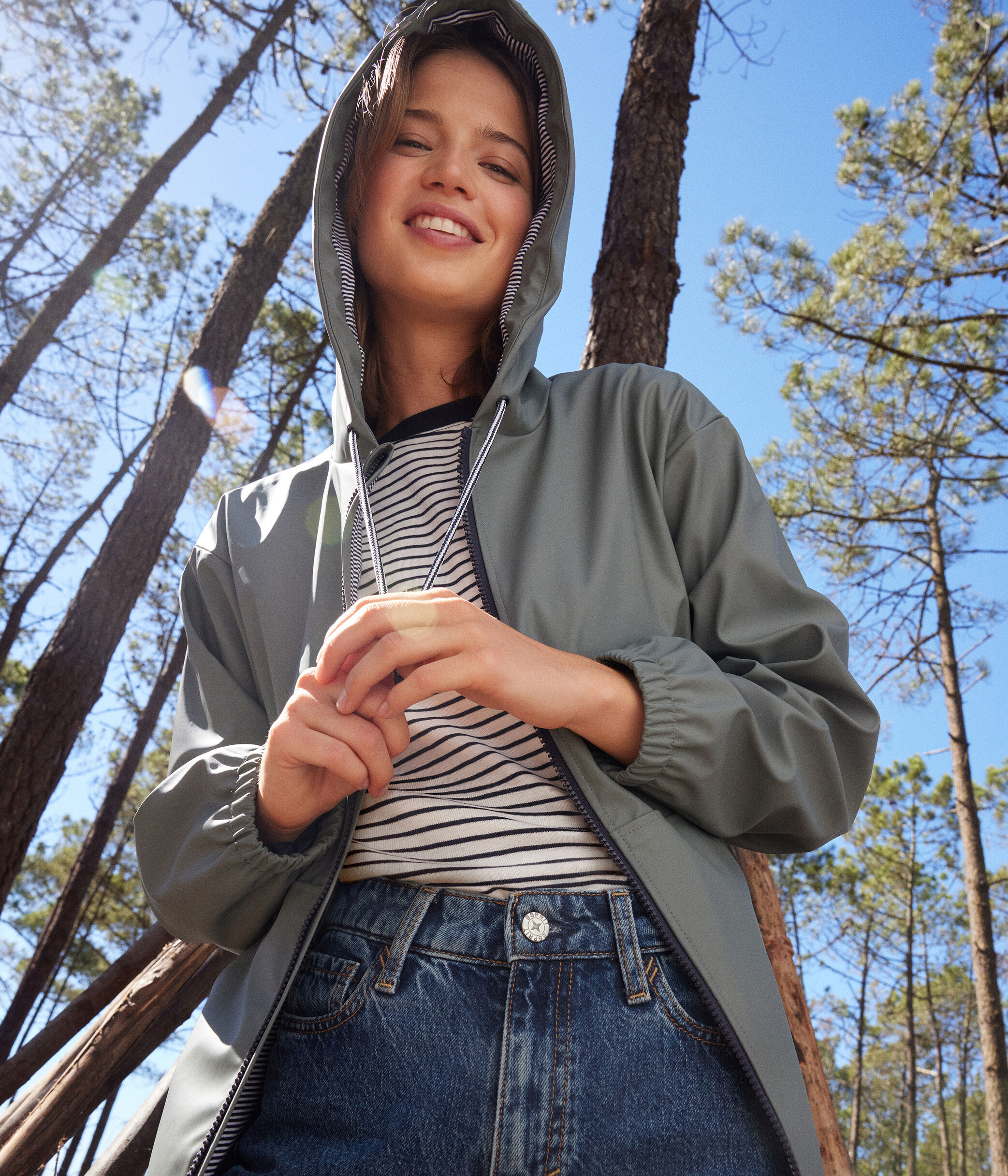 Women's short raincoat hot sale