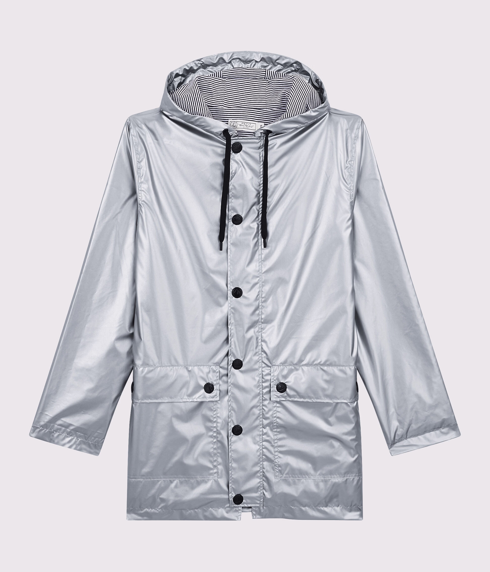 Silver raincoat top womens