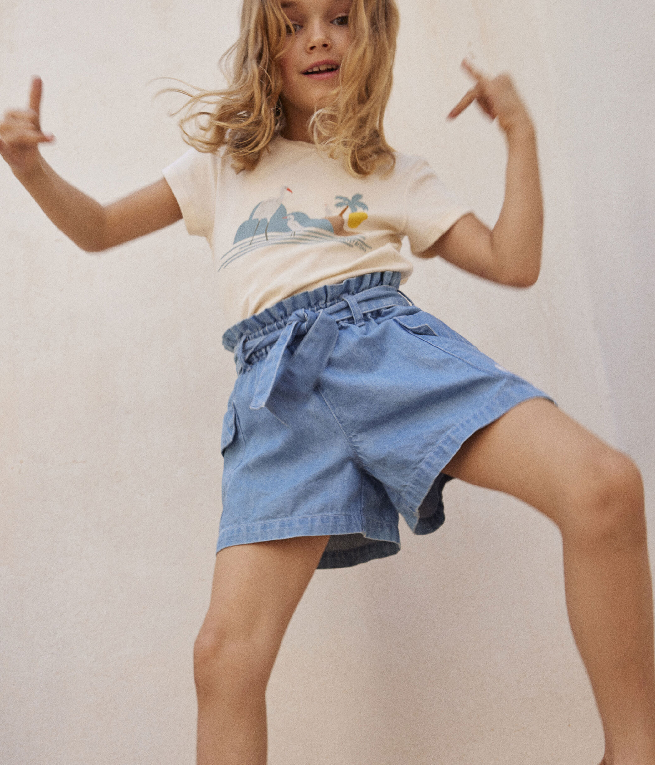 Girls Organic Denim Shorts A06WX01