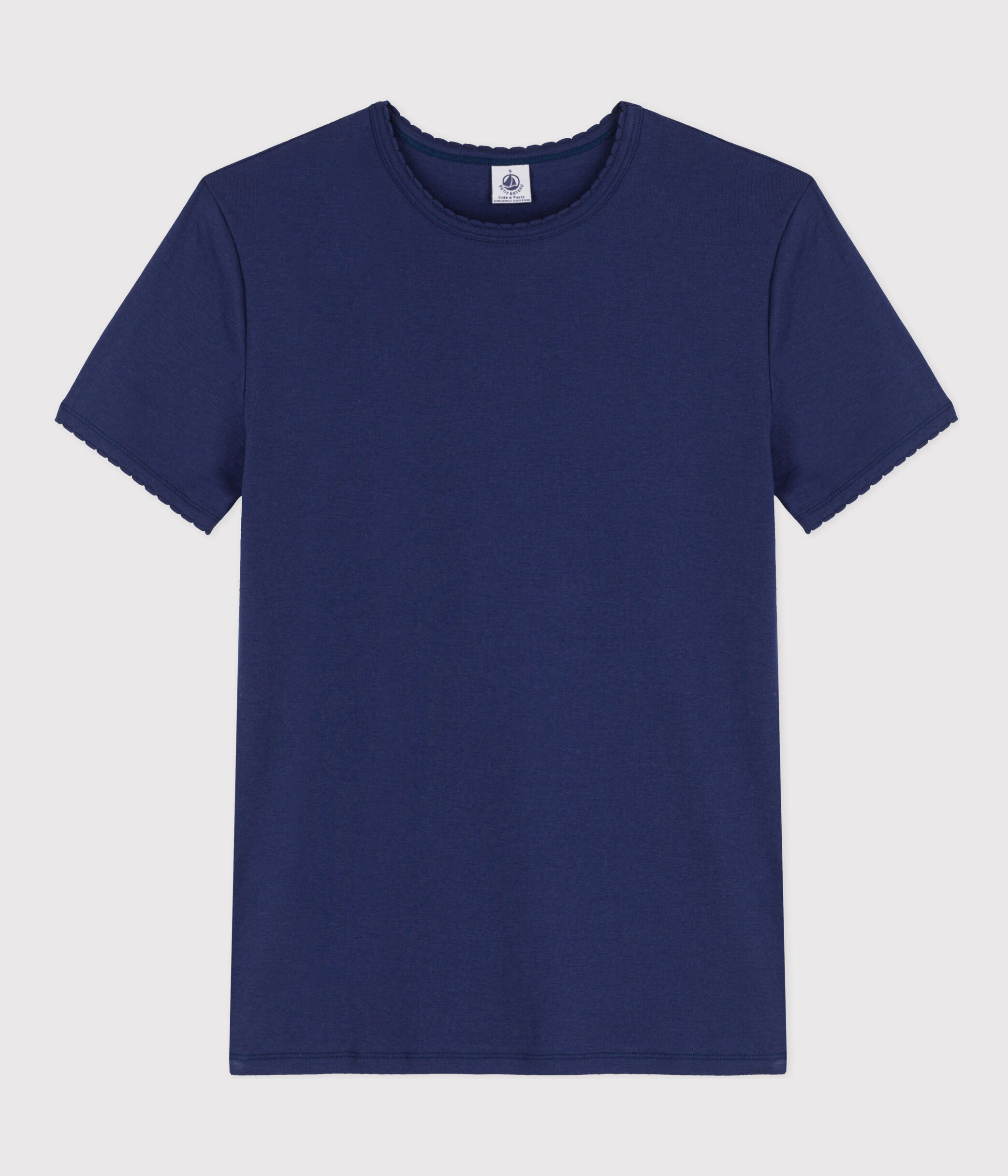 Round neck blue t on sale shirt