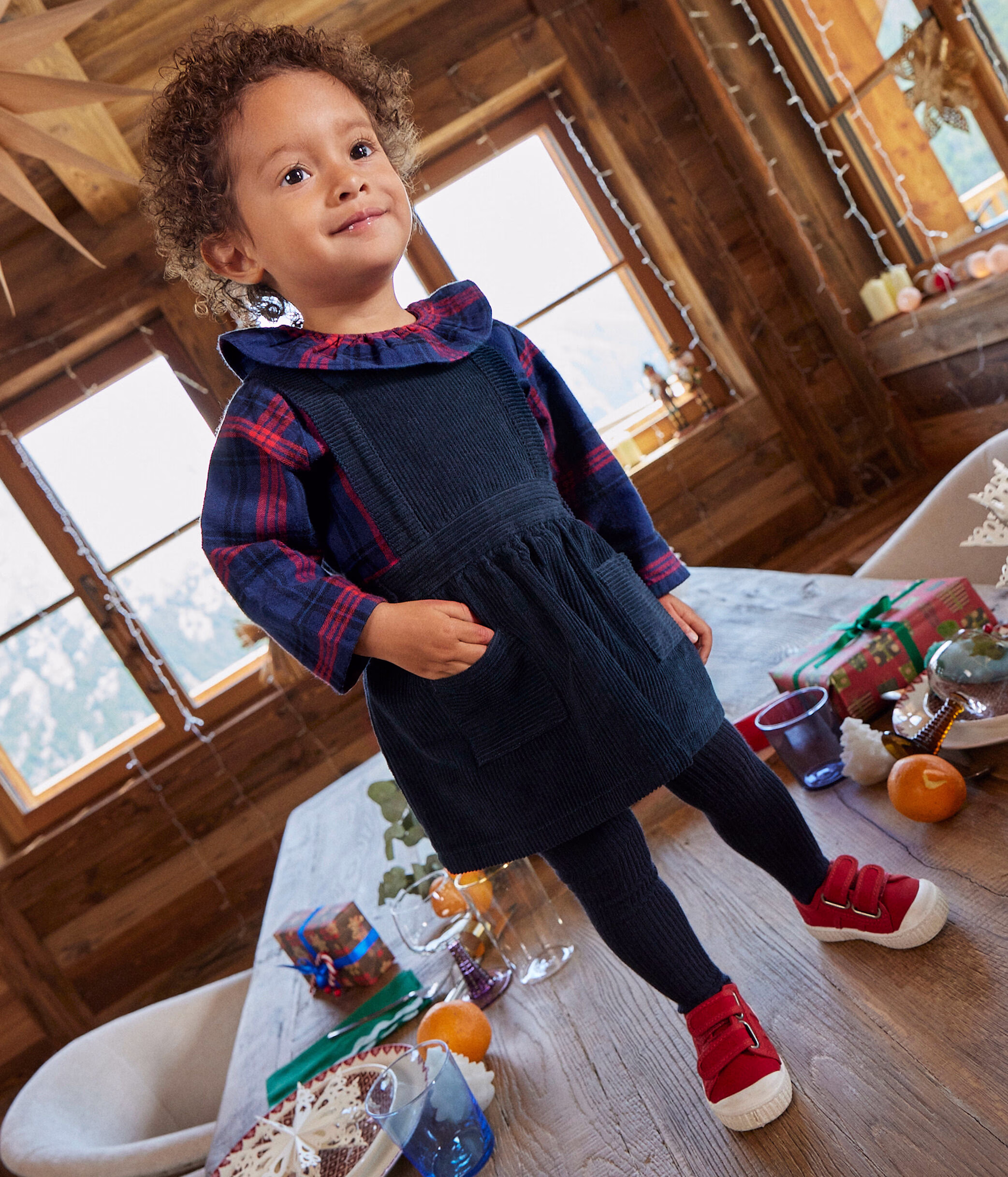 Babies Sleeveless Wide Ribbed Corduroy Dress A08Q001