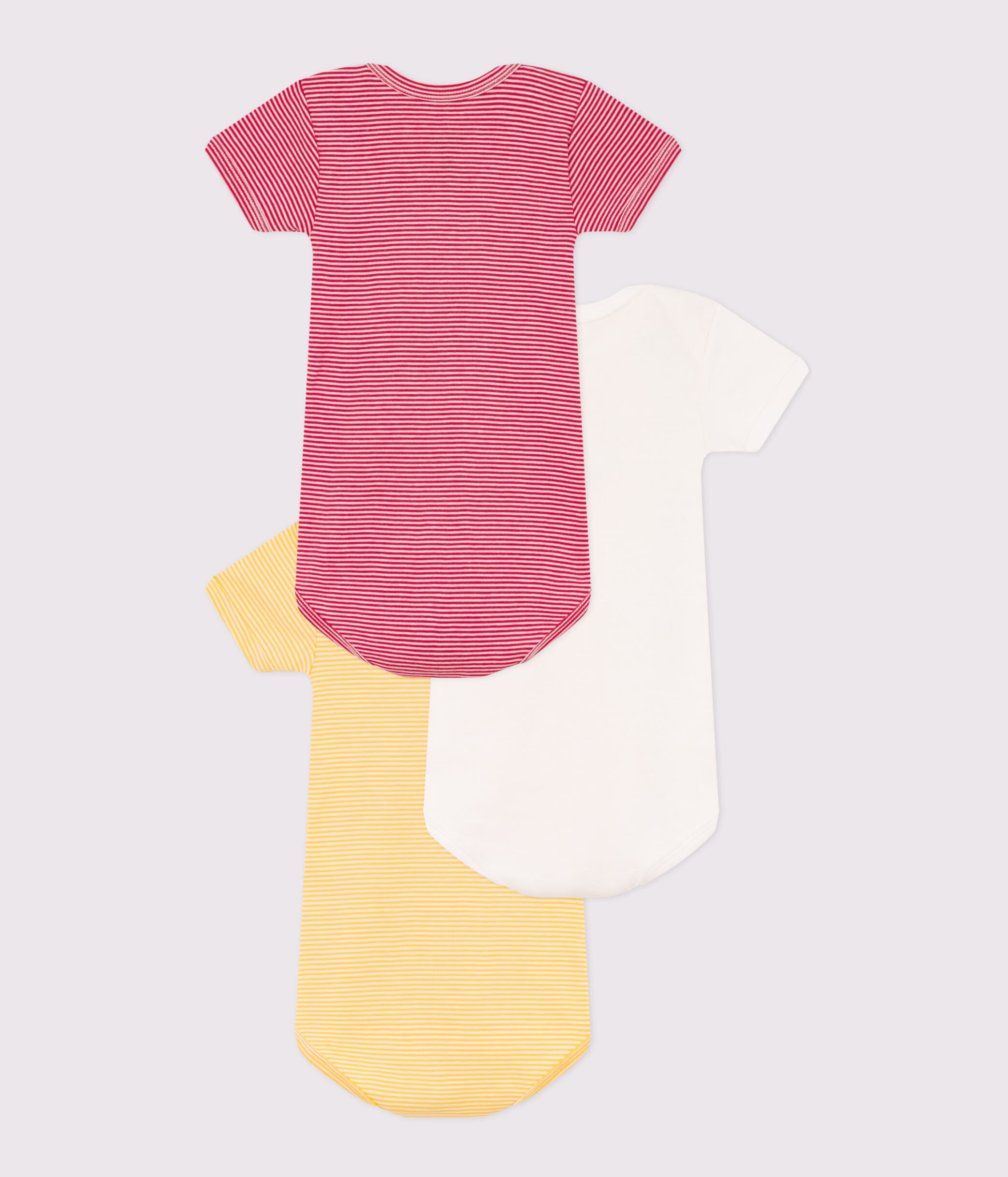Babies Petit Bateau X Snoopy Short Sleeved Cotton Bodysuits 3 Pack A094500