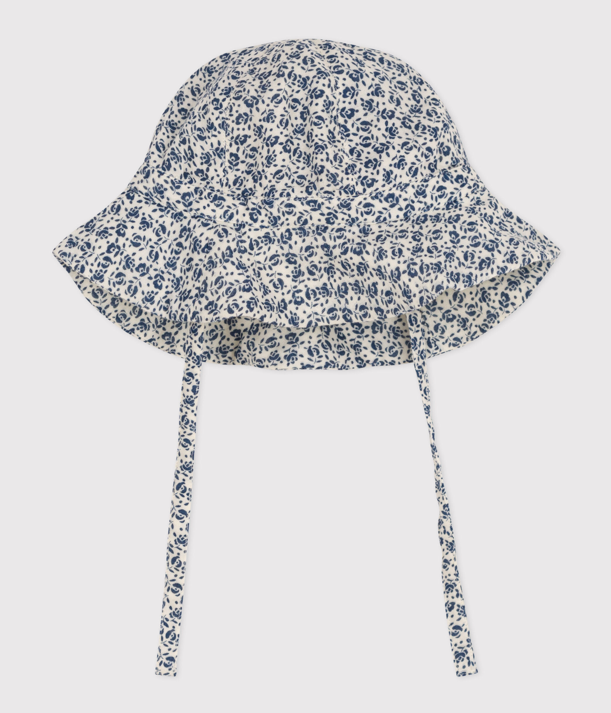 Babies Blue Floral Cotton Gauze Sun Hat A09I403