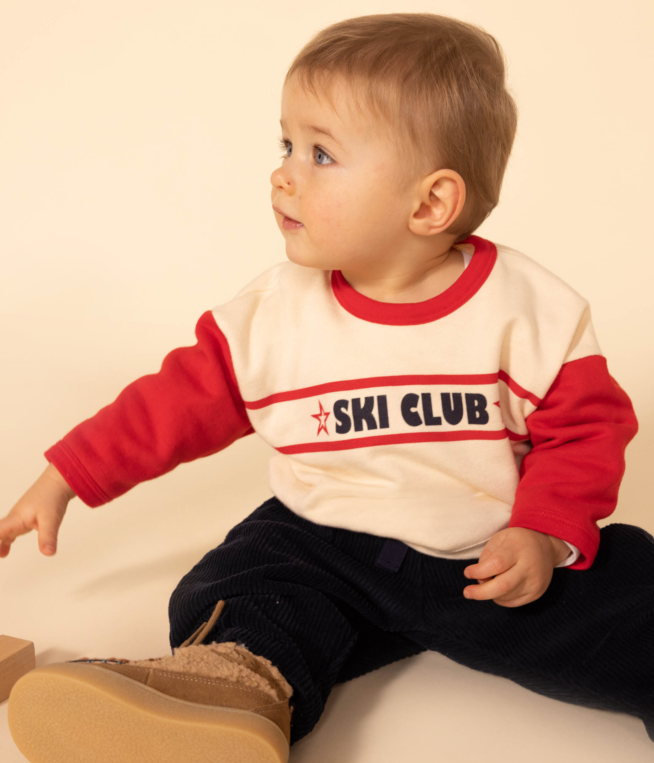 Babies Patterned Fleece Sweatshirt AVALANCHE CORIDA Petit Bateau