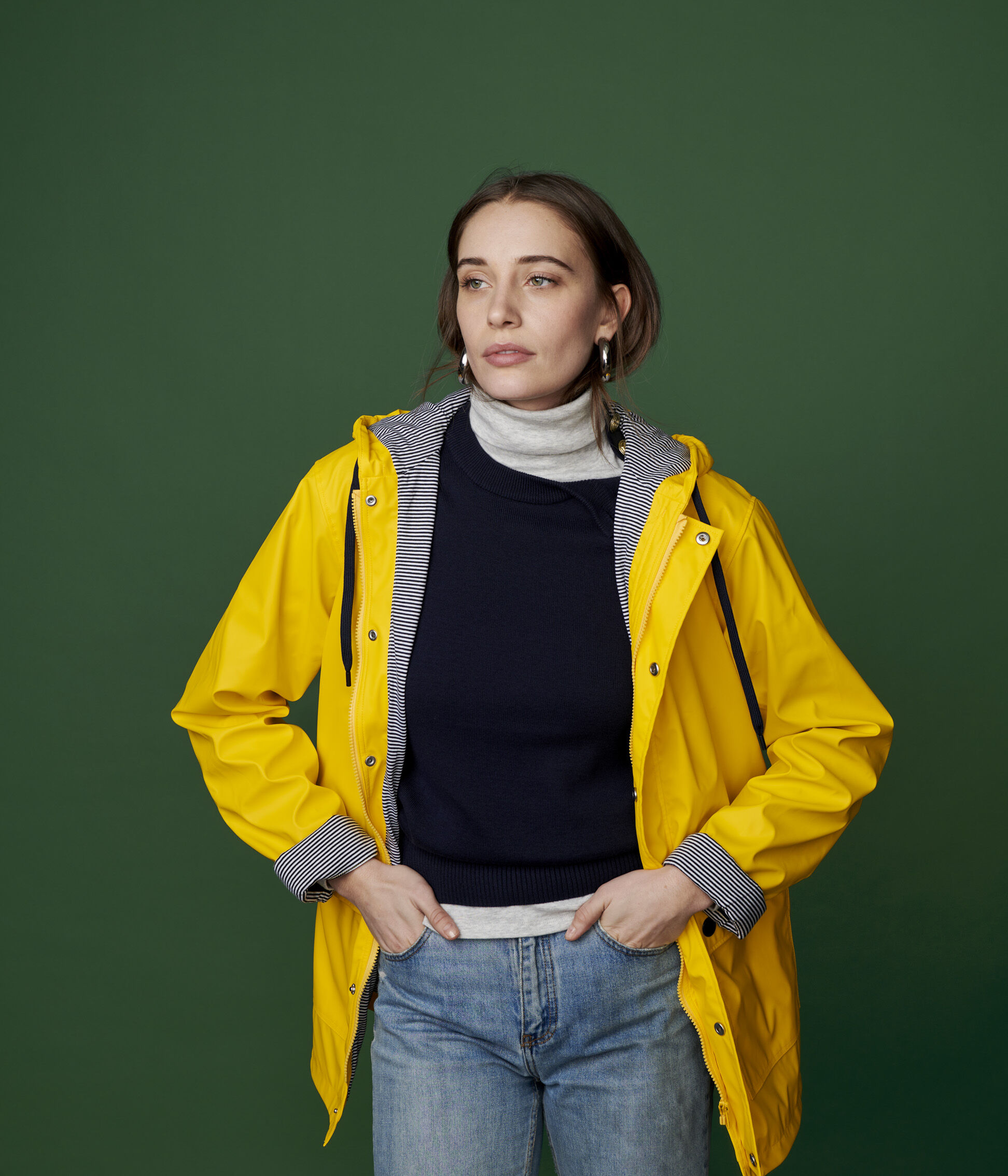 Short best sale yellow raincoat