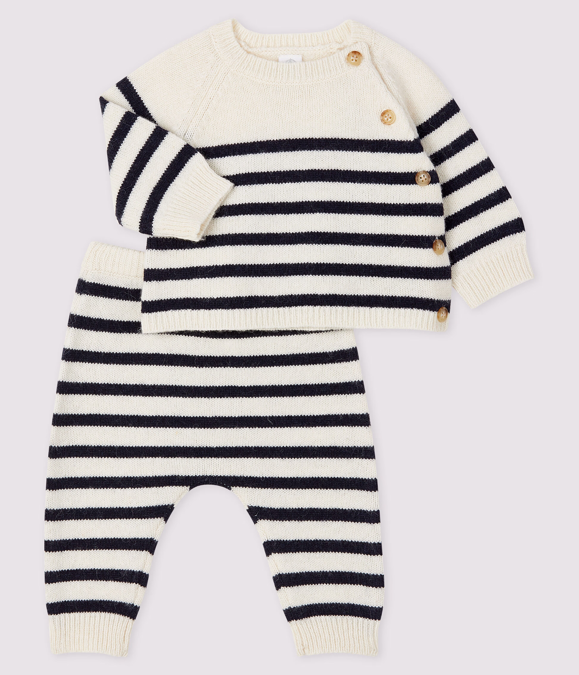 Babies Striped Knitted Clothing 2 Piece Set A03P401420