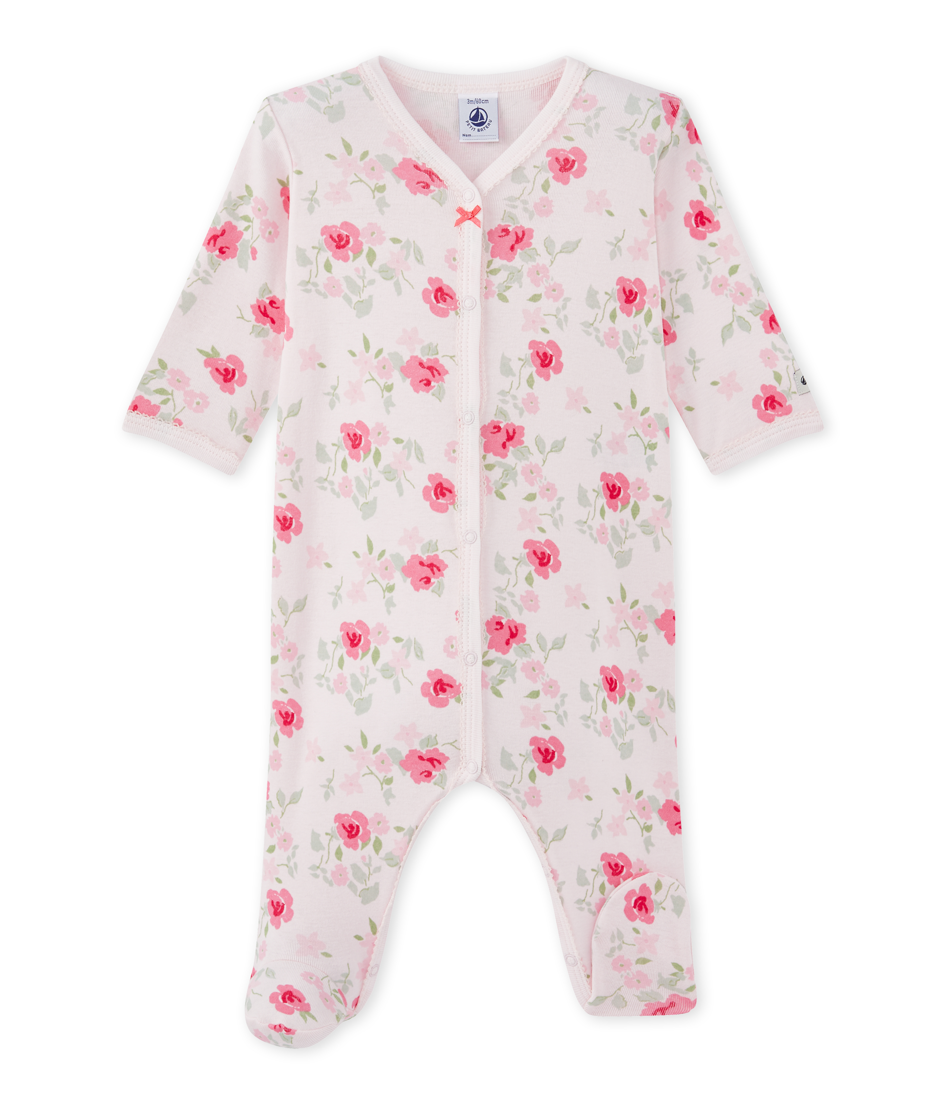 Baby Girl S Floral Print Sleepsuit Vienne Multico Petit Bateau