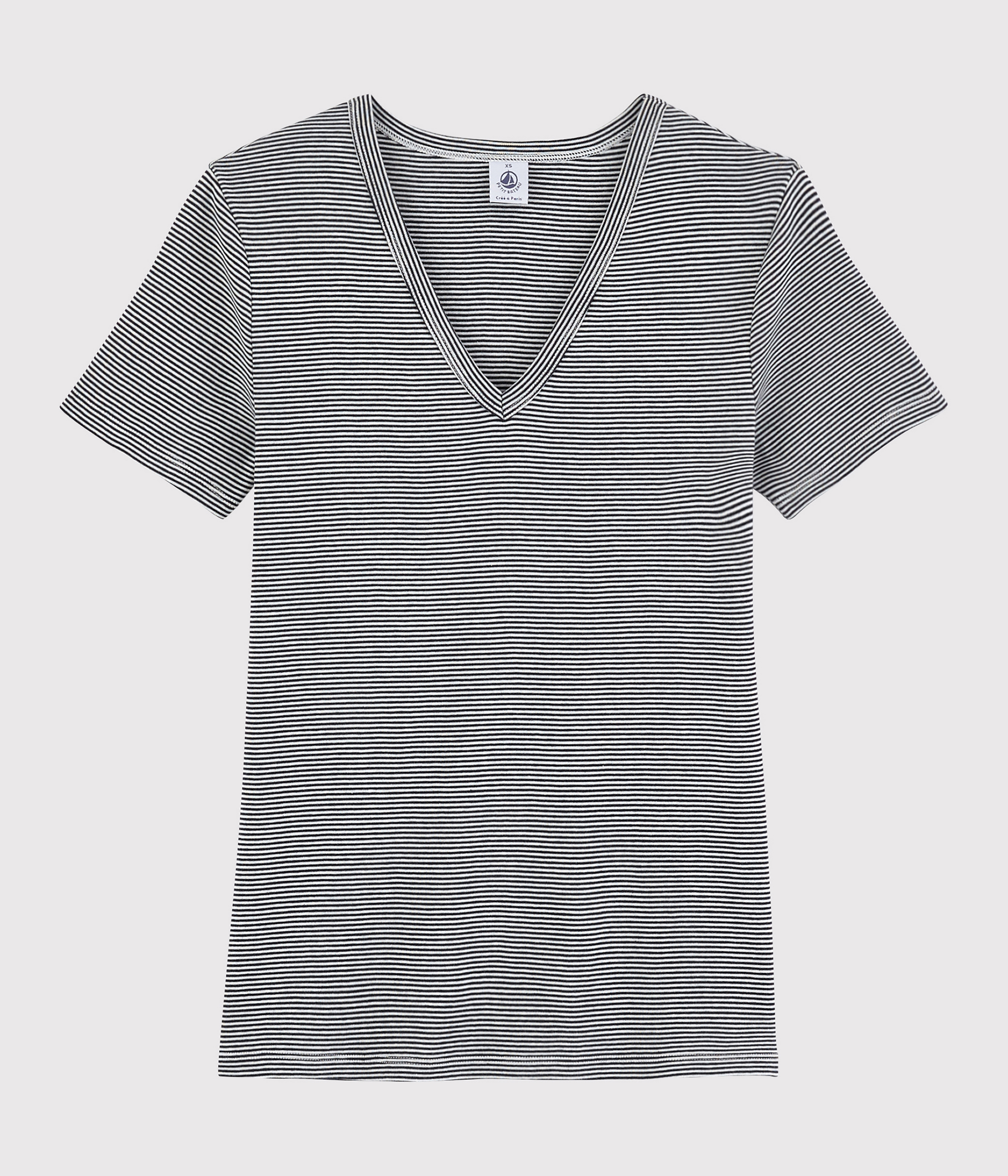 Women's Iconic V-Neck Striped Cotton T 