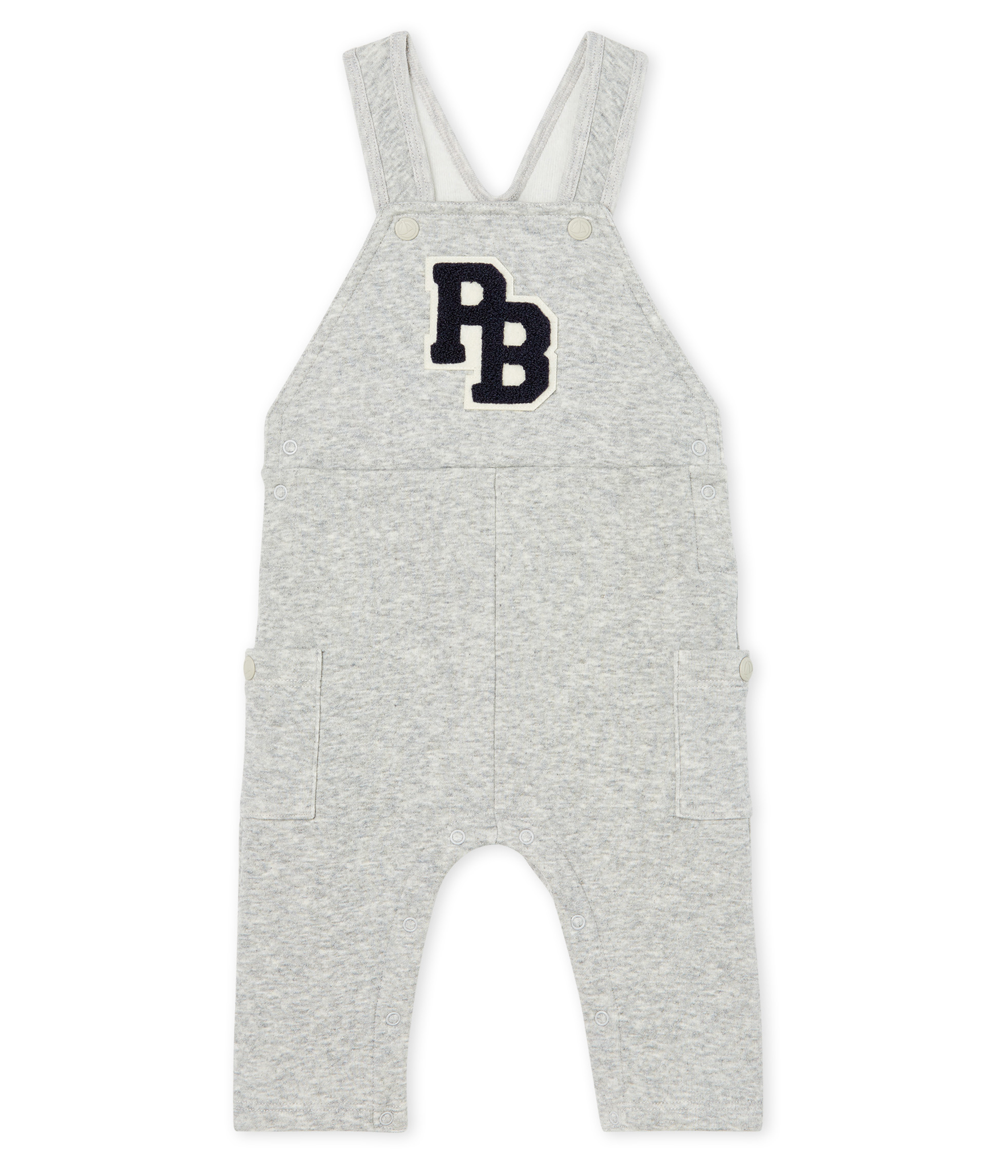 Baby Boys' Long Dungarees in Velour Knit