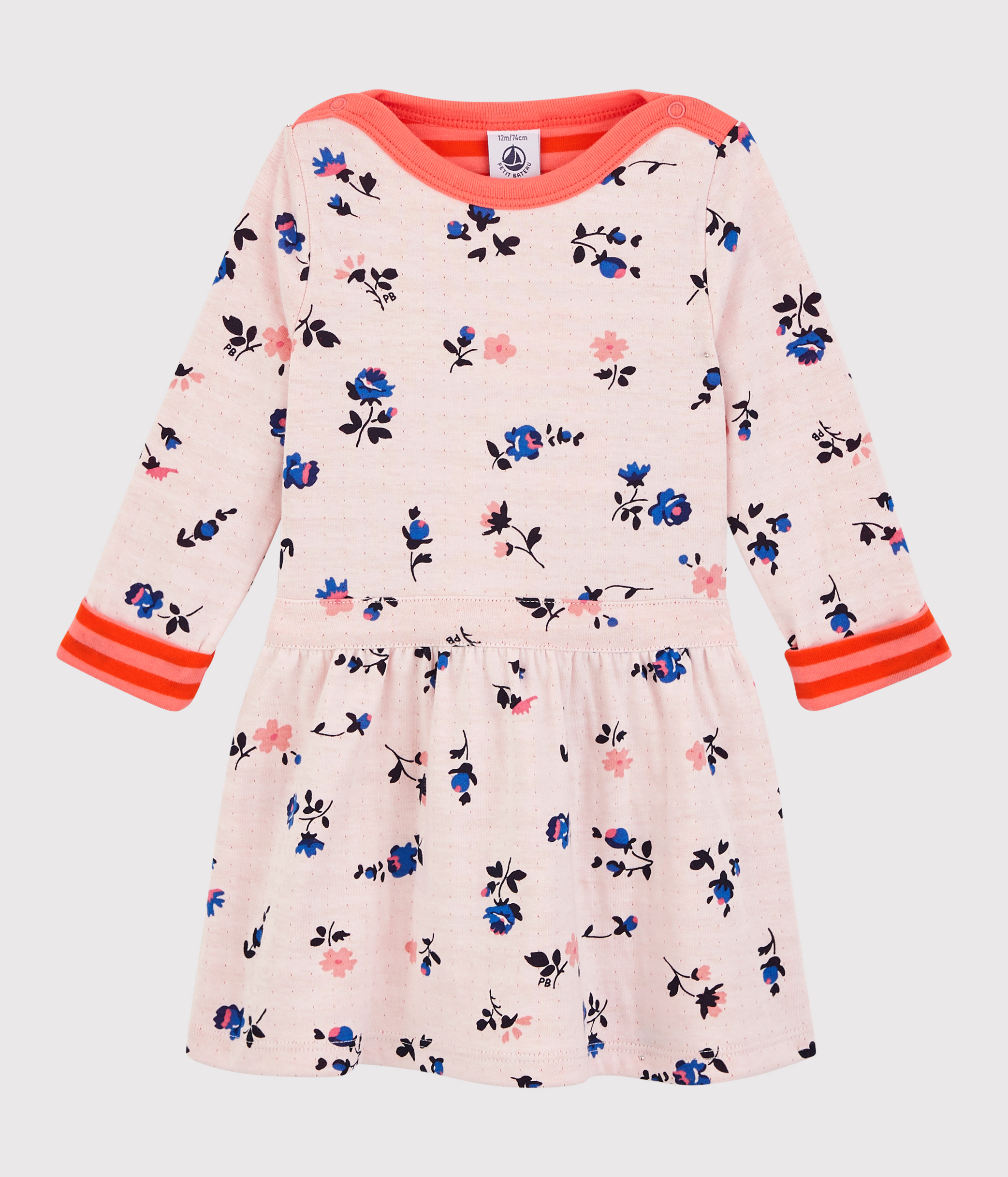 Babies' Cotton Dress PEACHY/CAROTTE Petit Bateau