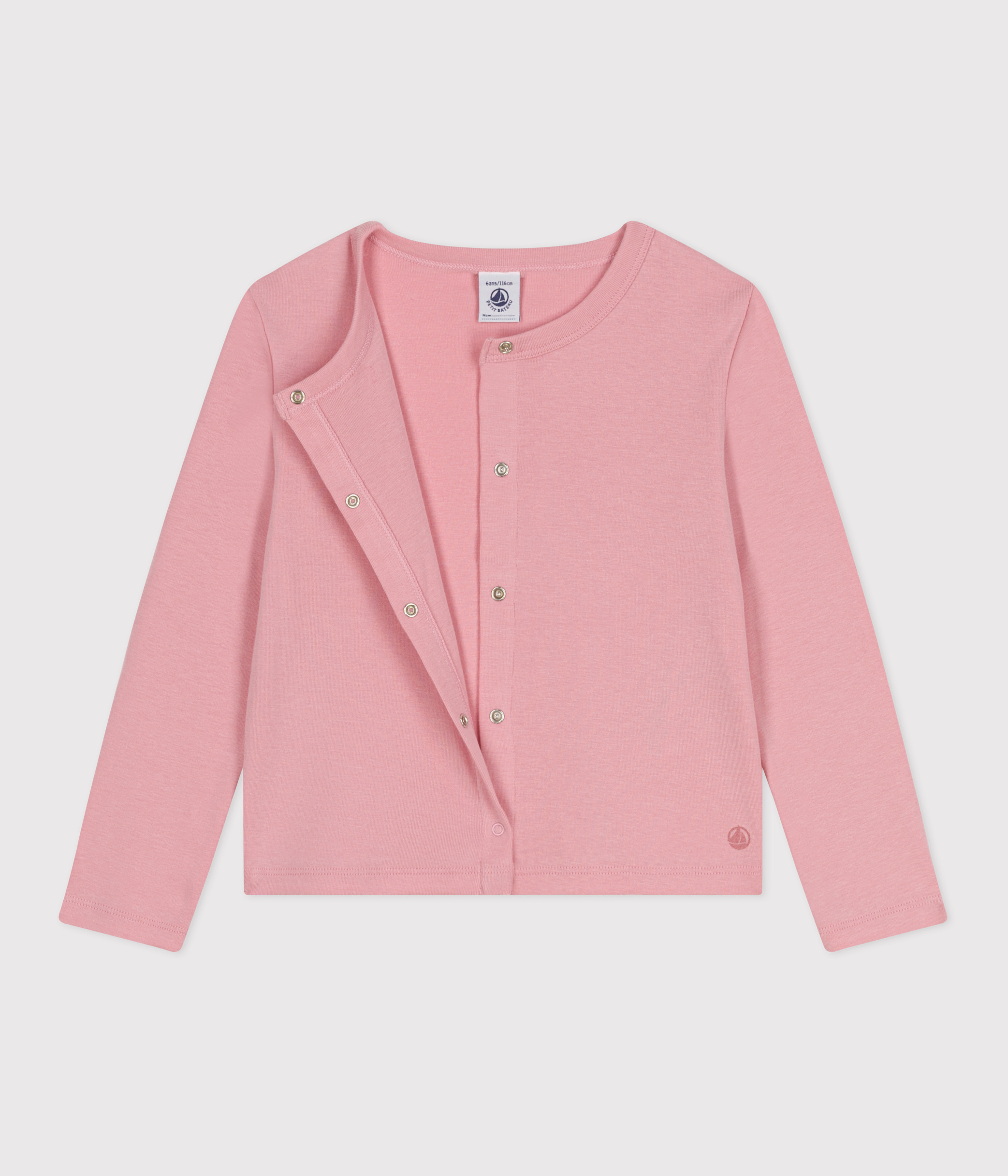 Children's plain cotton cardigan CHARME A0D6F01 | Petit Bateau