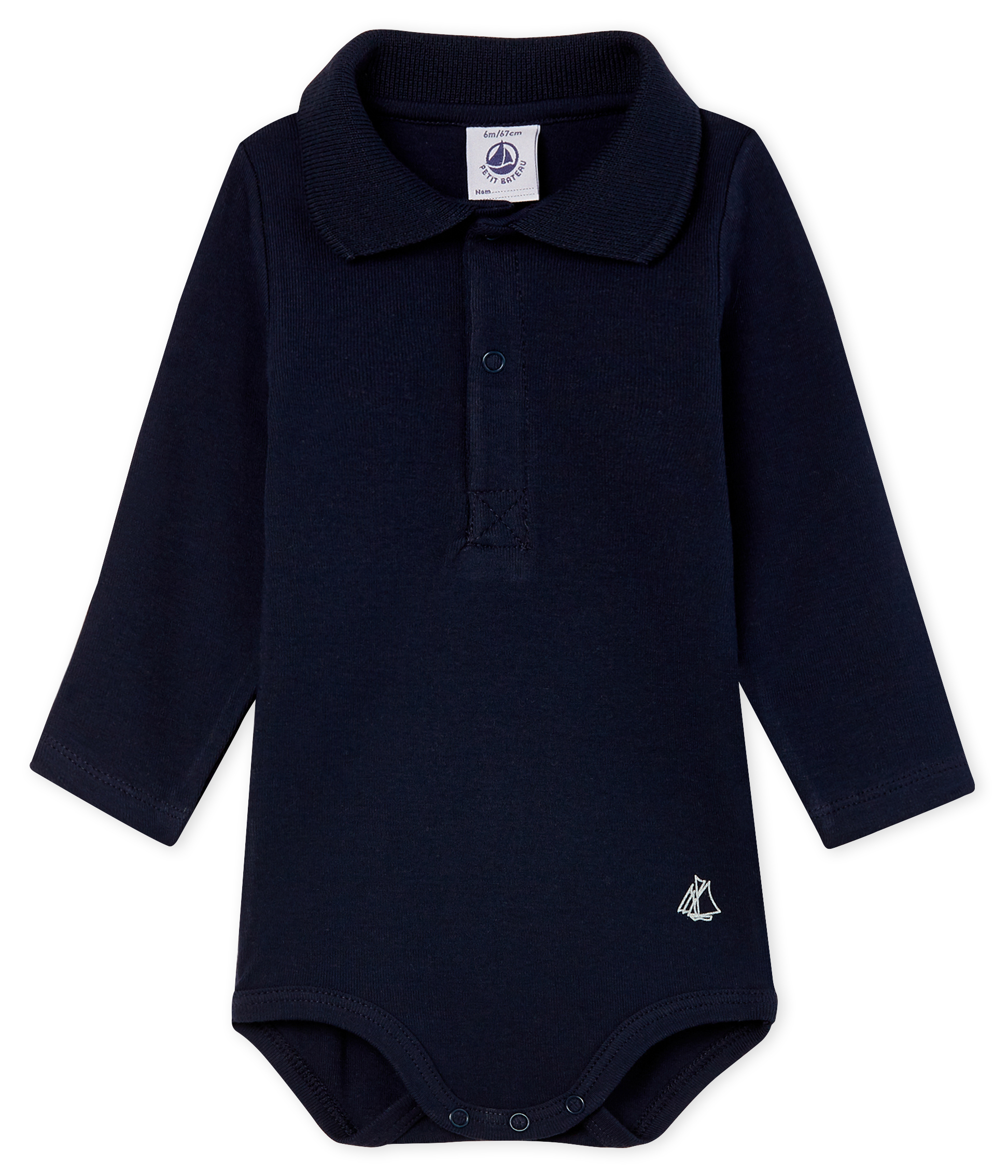 Baby Boys' Long-Sleeved Polo Shirt with Collar