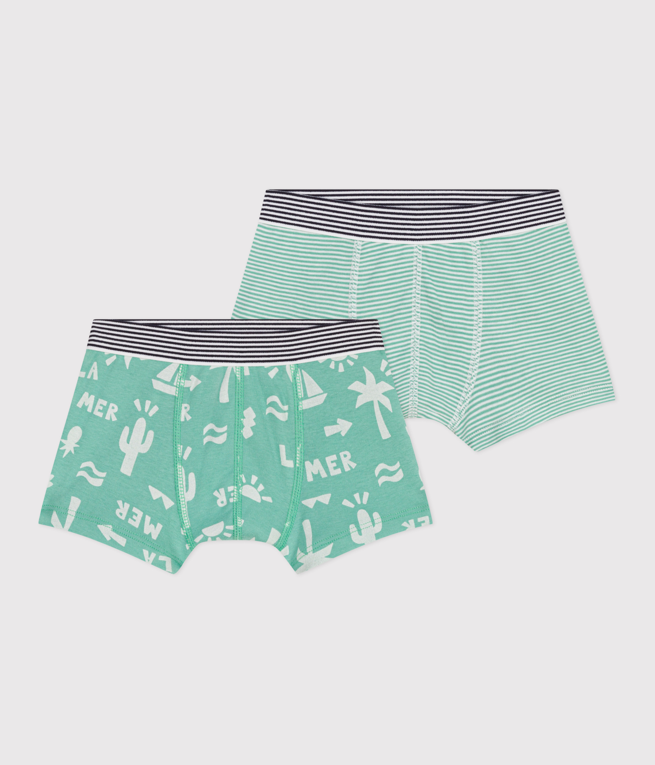 Babyhug Cotton Woven Knee Length Boxers Checks & Marine Life Print Pack of 3 - Maroon White & Black main image 1