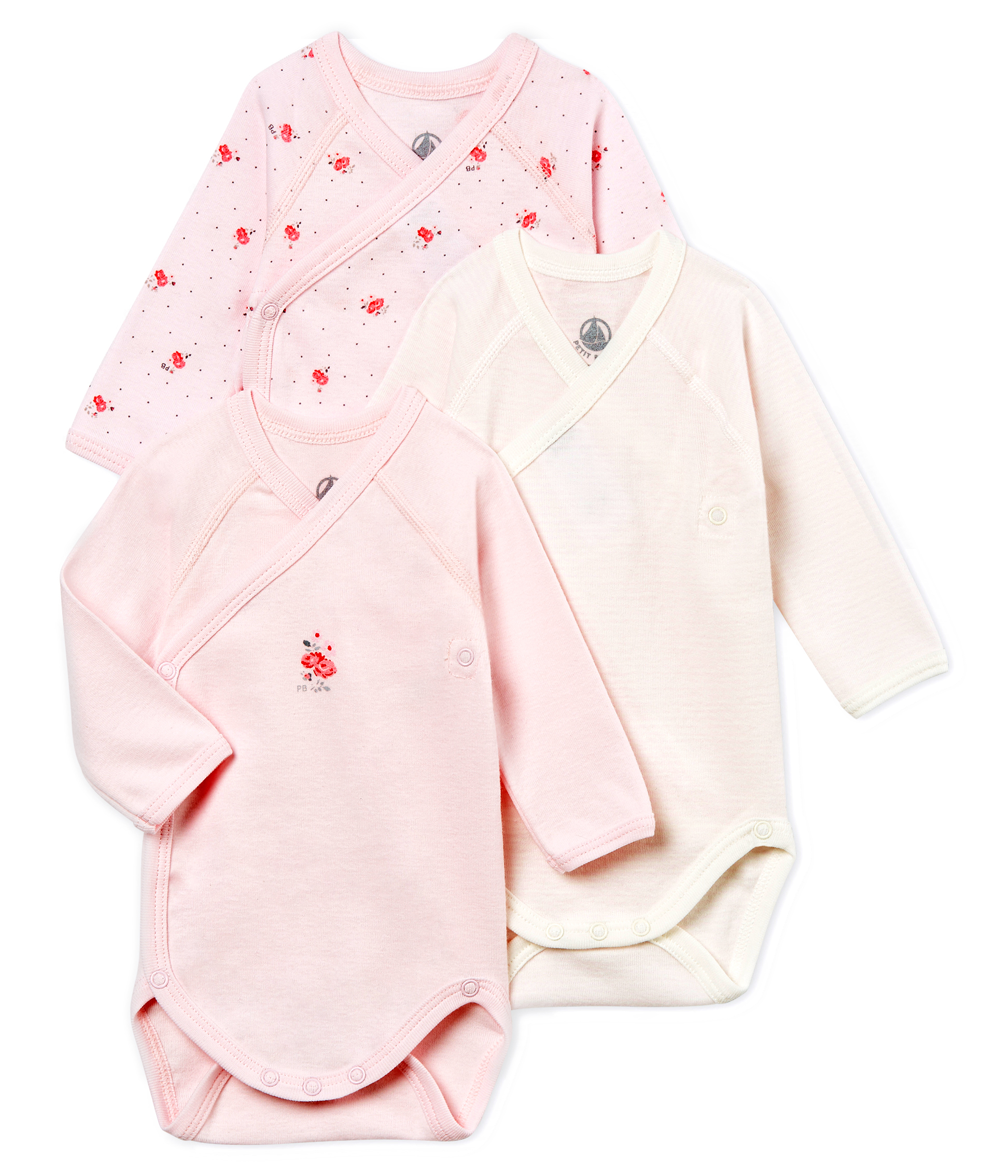 Unisex newborn baby long-sleeved bodysuit - 3-piece set