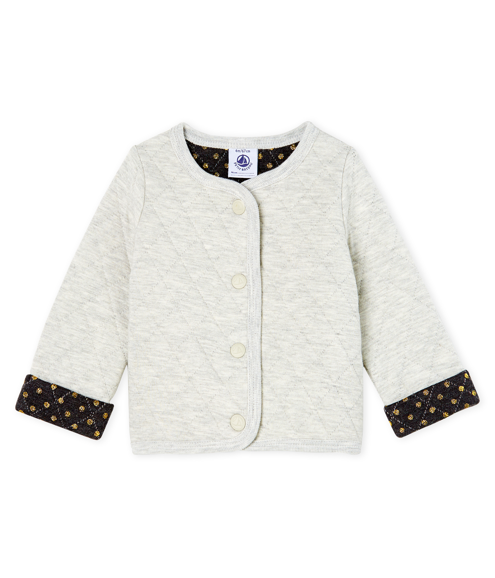 Baby Girls' Quilted Tube Knit Cardigan