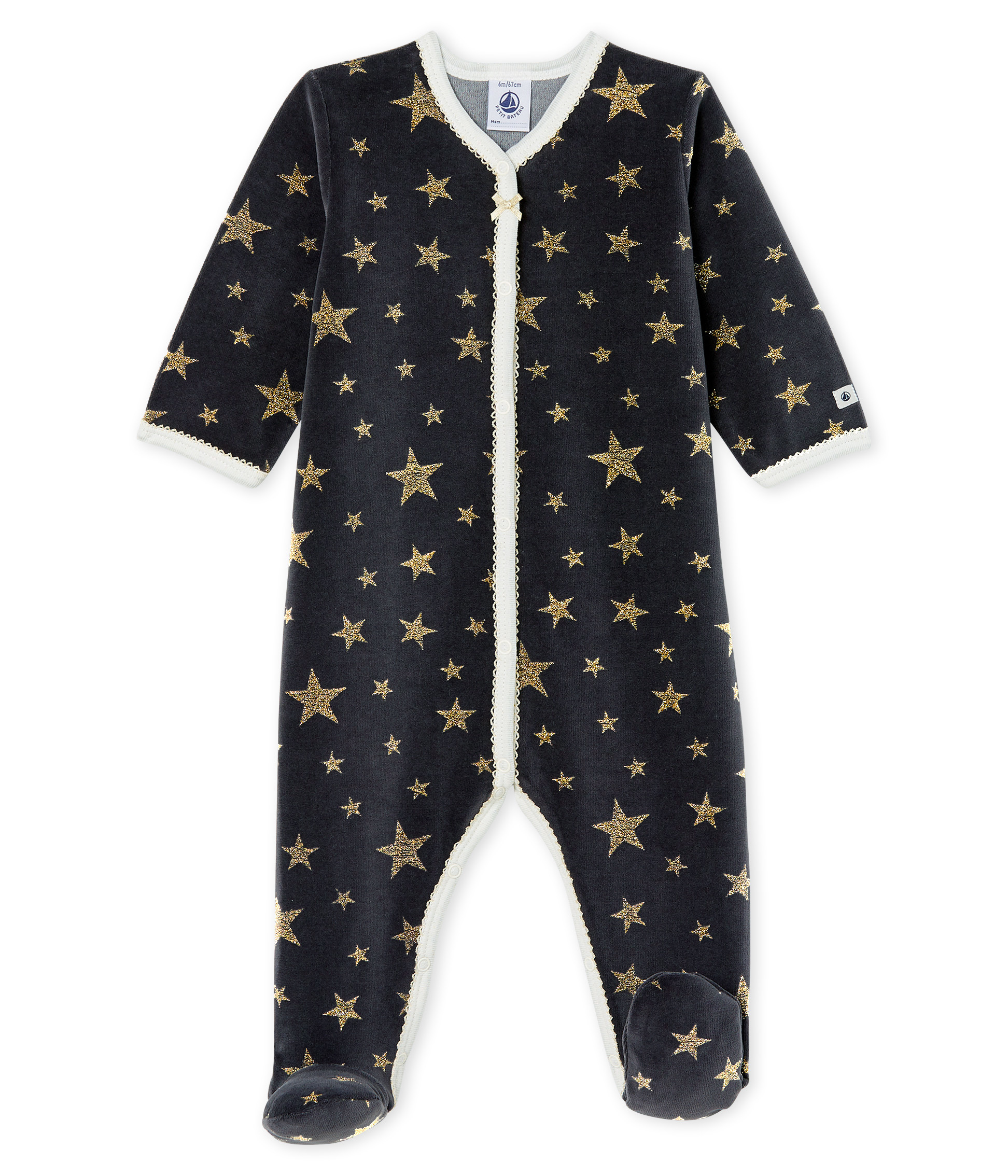 baby girl velour sleepsuit