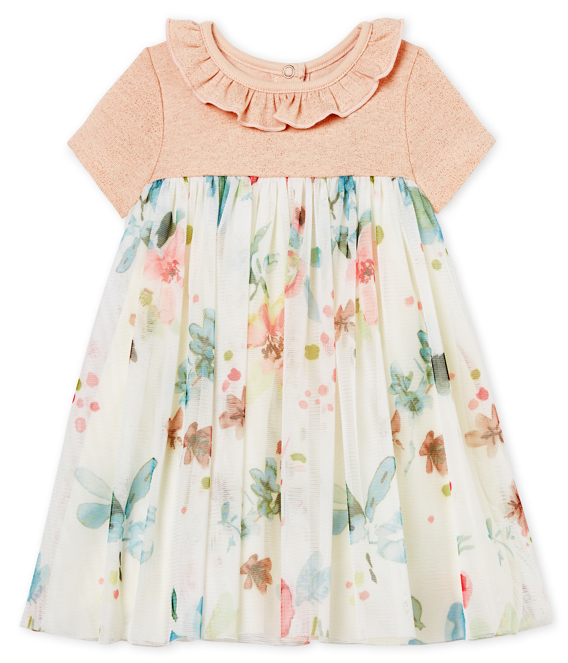 Baby girls' dual-material dress