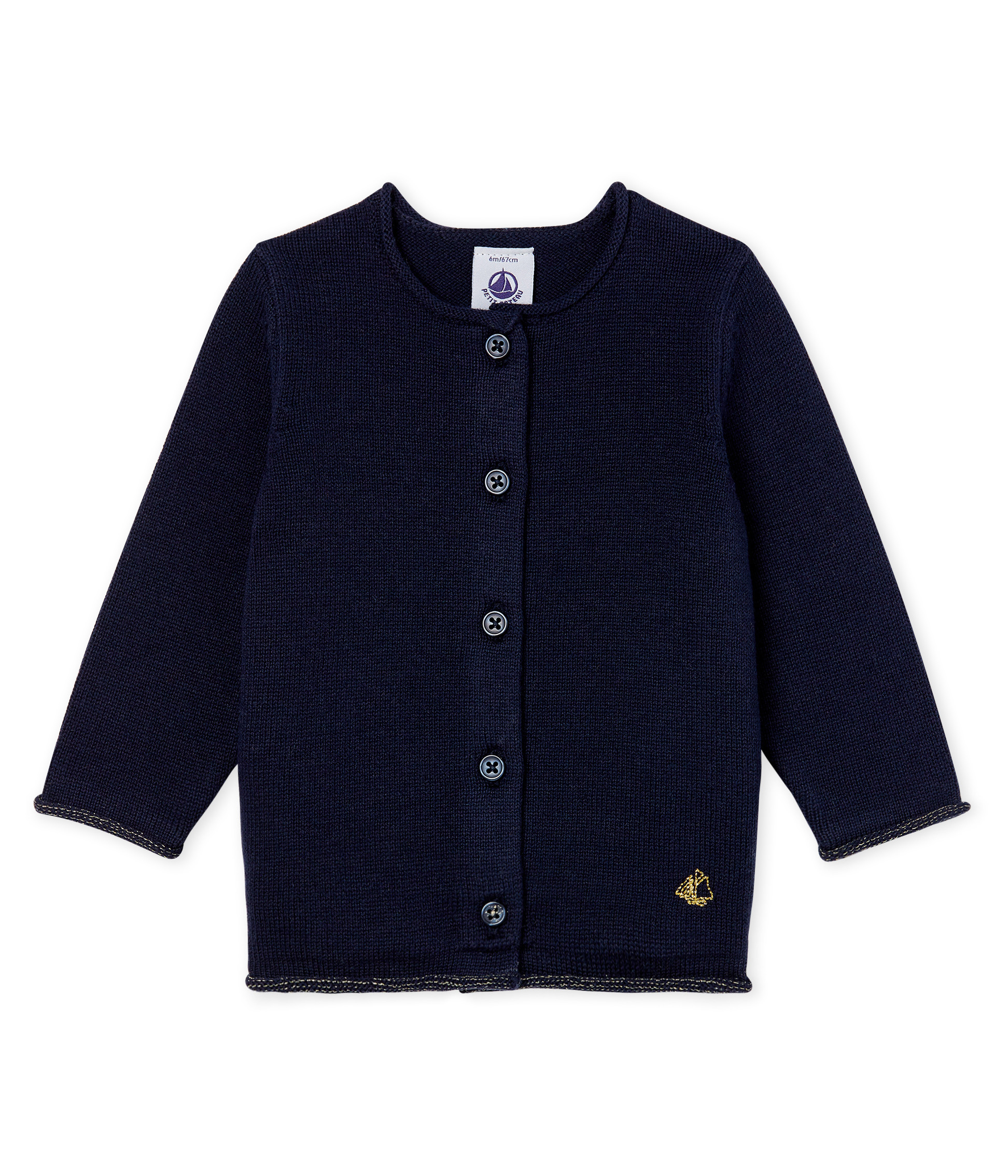 Baby Girls' Wool/Cotton Knit Basic Cardigan
