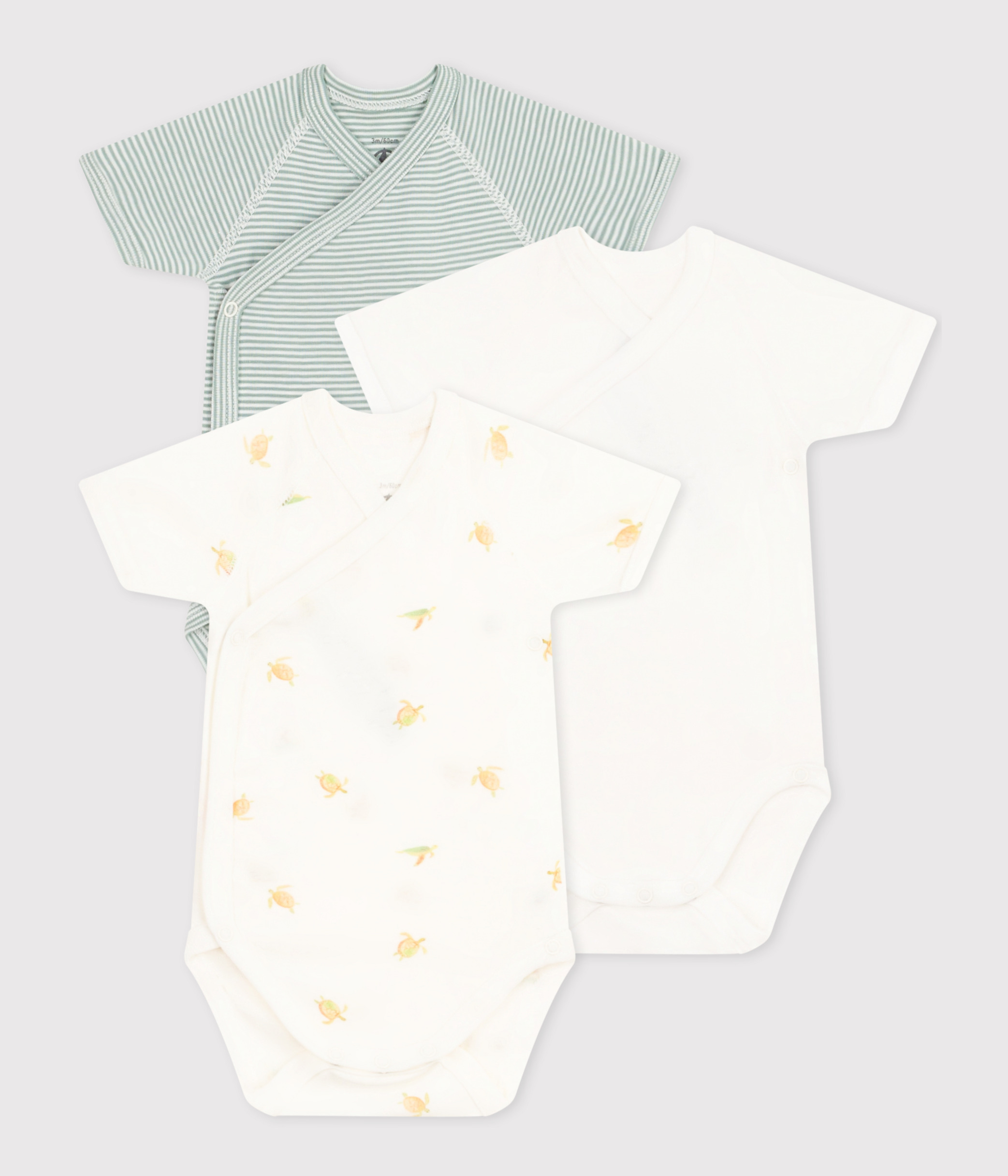 Babies' Wrapover Short-Sleeved Bodysuits 3-Pack variante