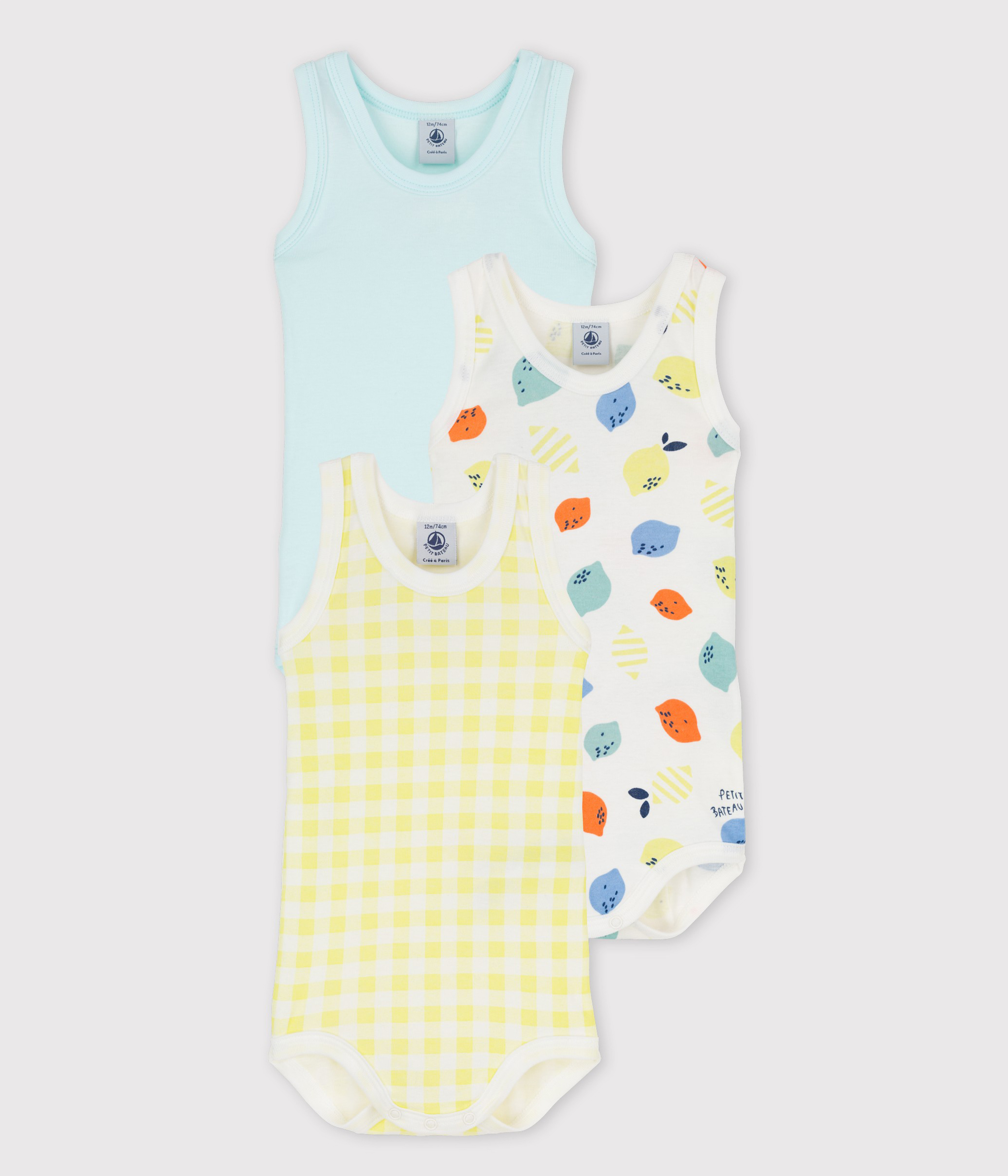 lemon baby sleeveless onesies