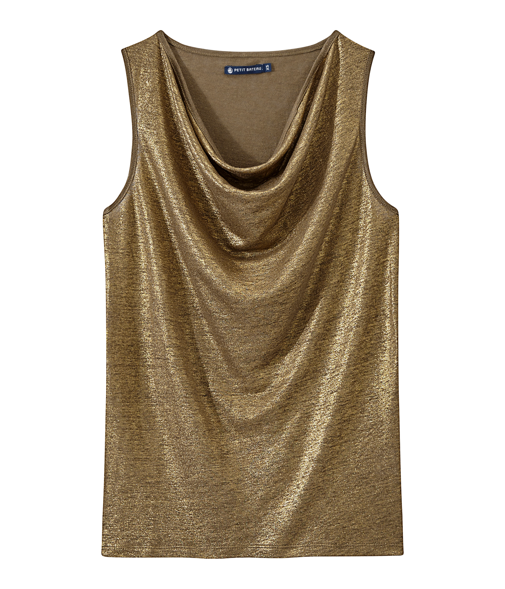 Women's iridescent linen top SHITAKE/OR 
