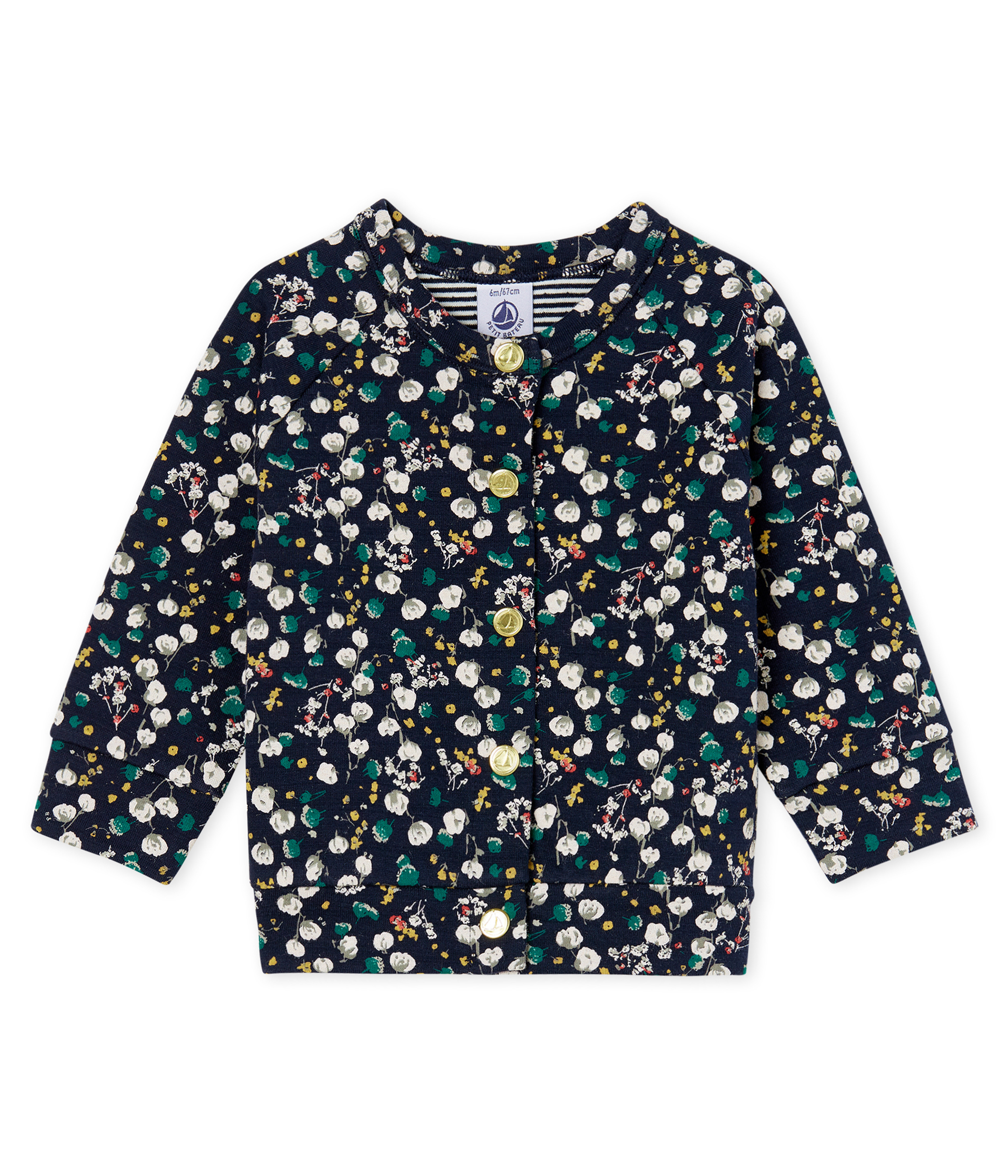 Baby Girls' Printed Tube Knit Cardigan