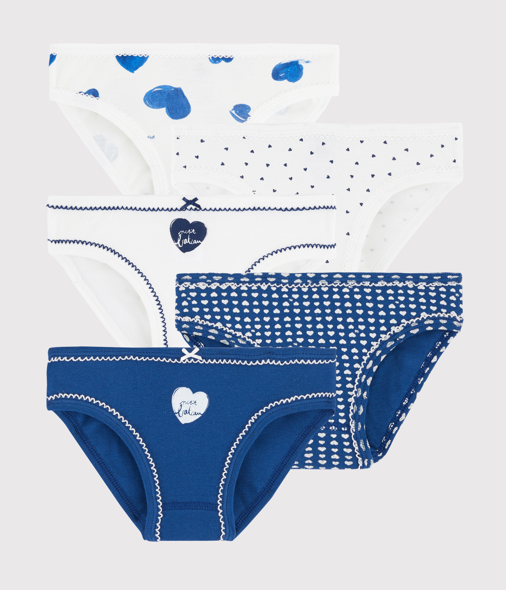 Girls' Heart Knickers - 5-Piece Set variante 1 | Petit Bateau image