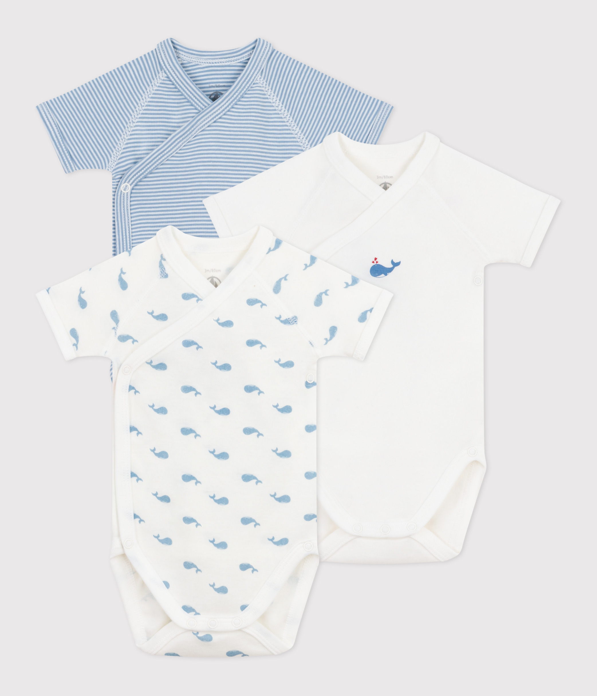 Wrapover bodysuit for baby Petit Bateau