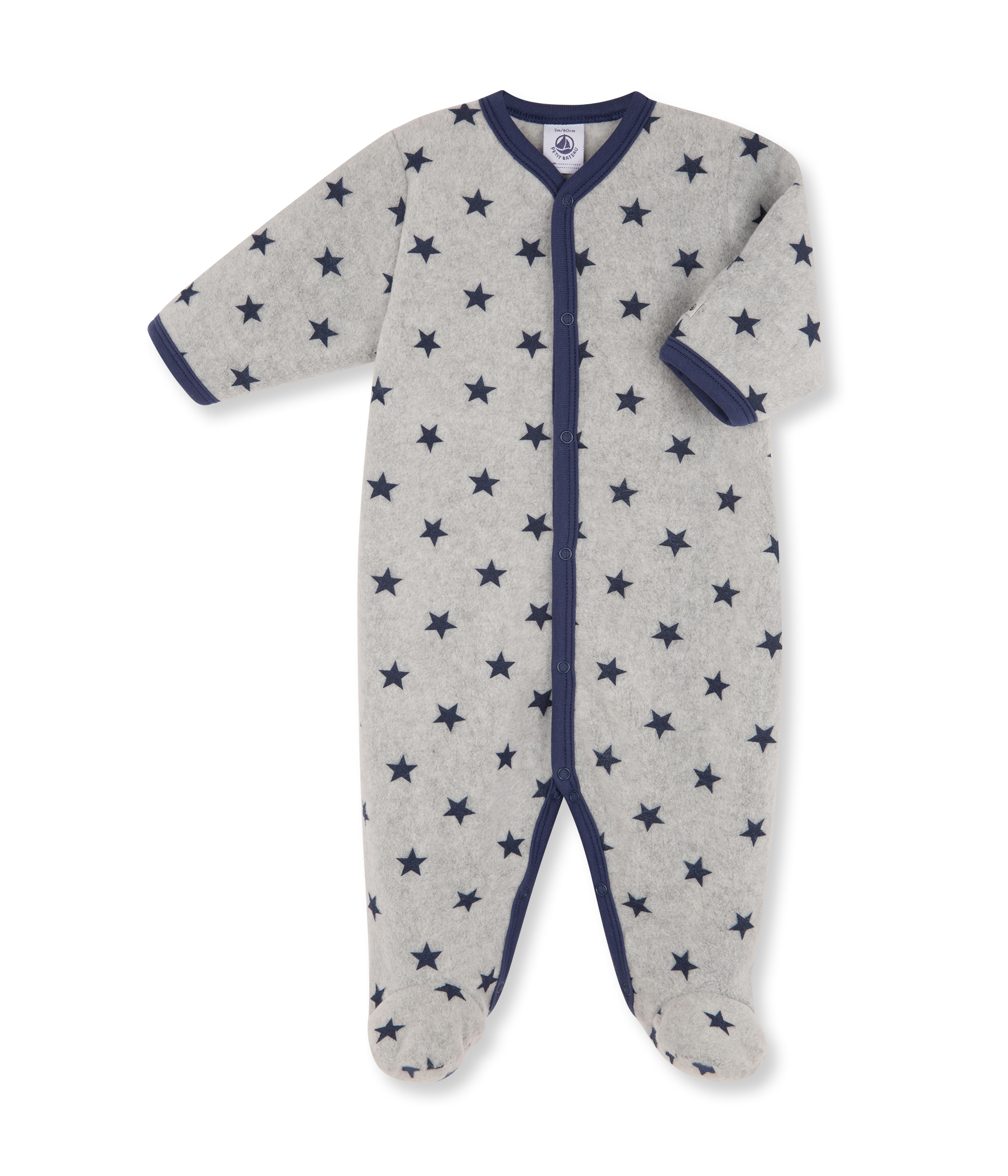 Baby Boy S Printed Warm Fleece Coveralls Subway Logo Petit Bateau