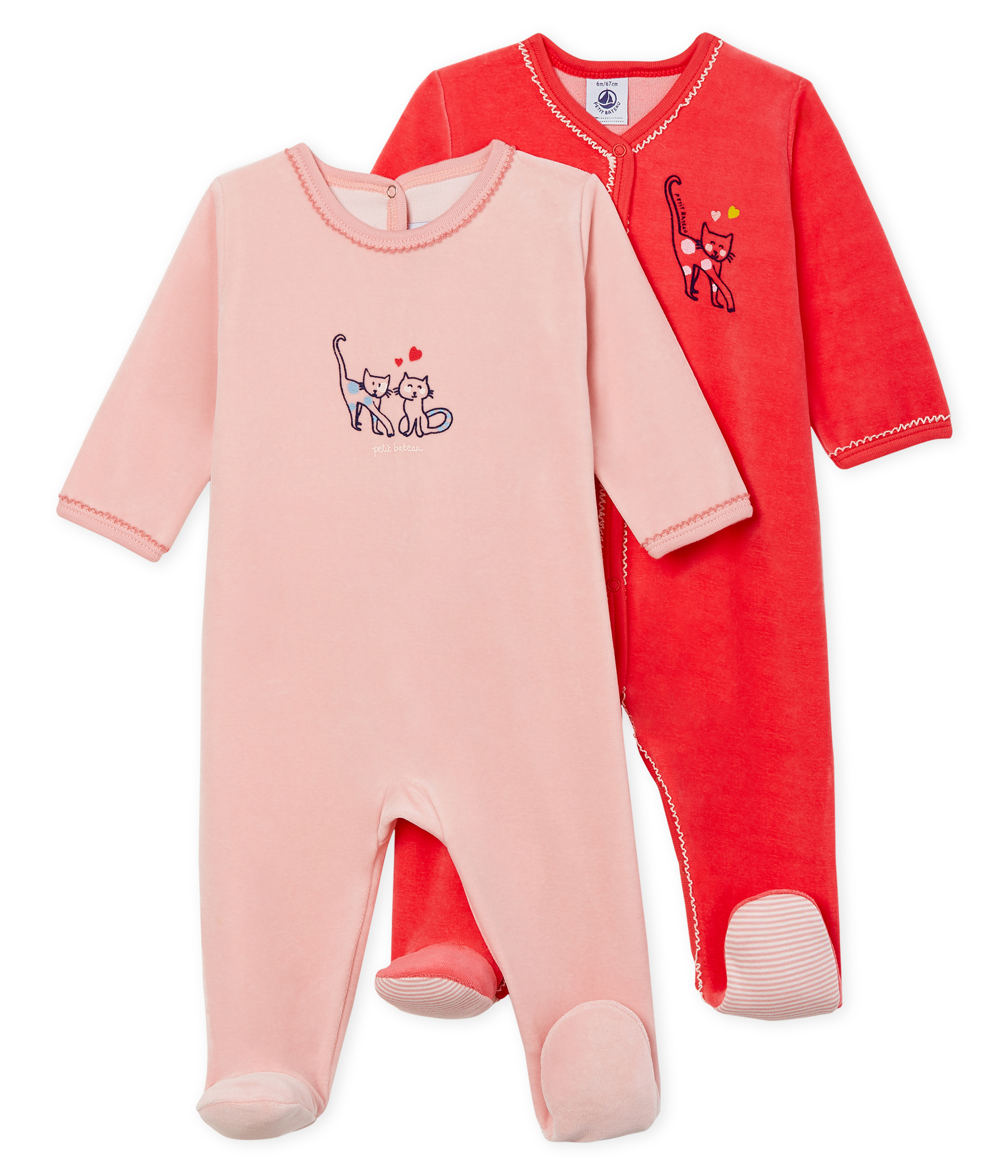 baby girl velour sleepsuit