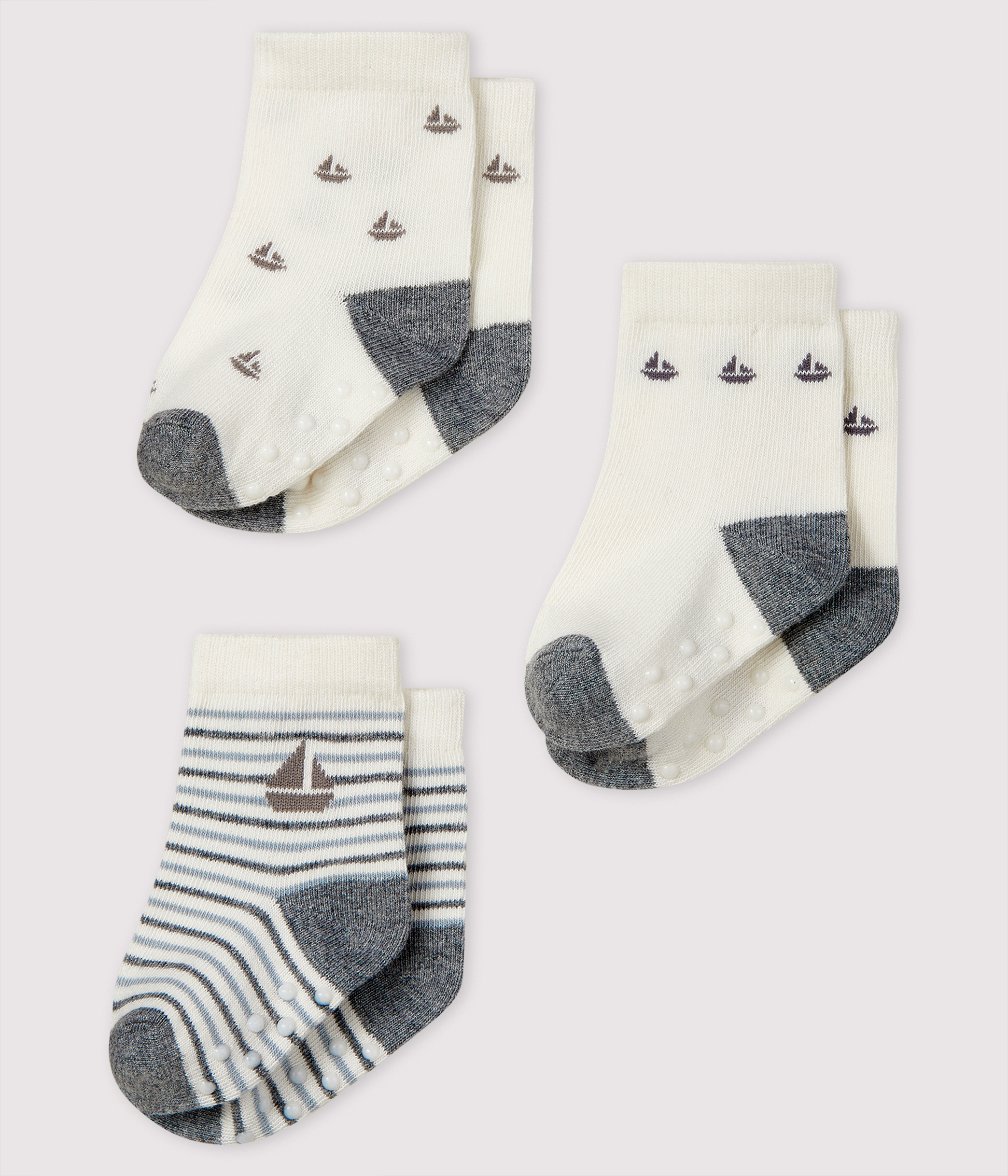 Pack of 3 Petit Bateau Baby Calf Socks