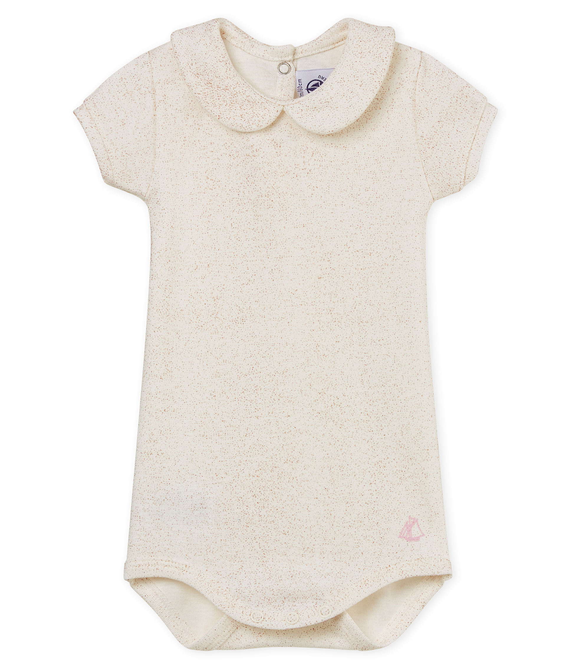 Baby girls' shiny bodysuit with peter pan collar