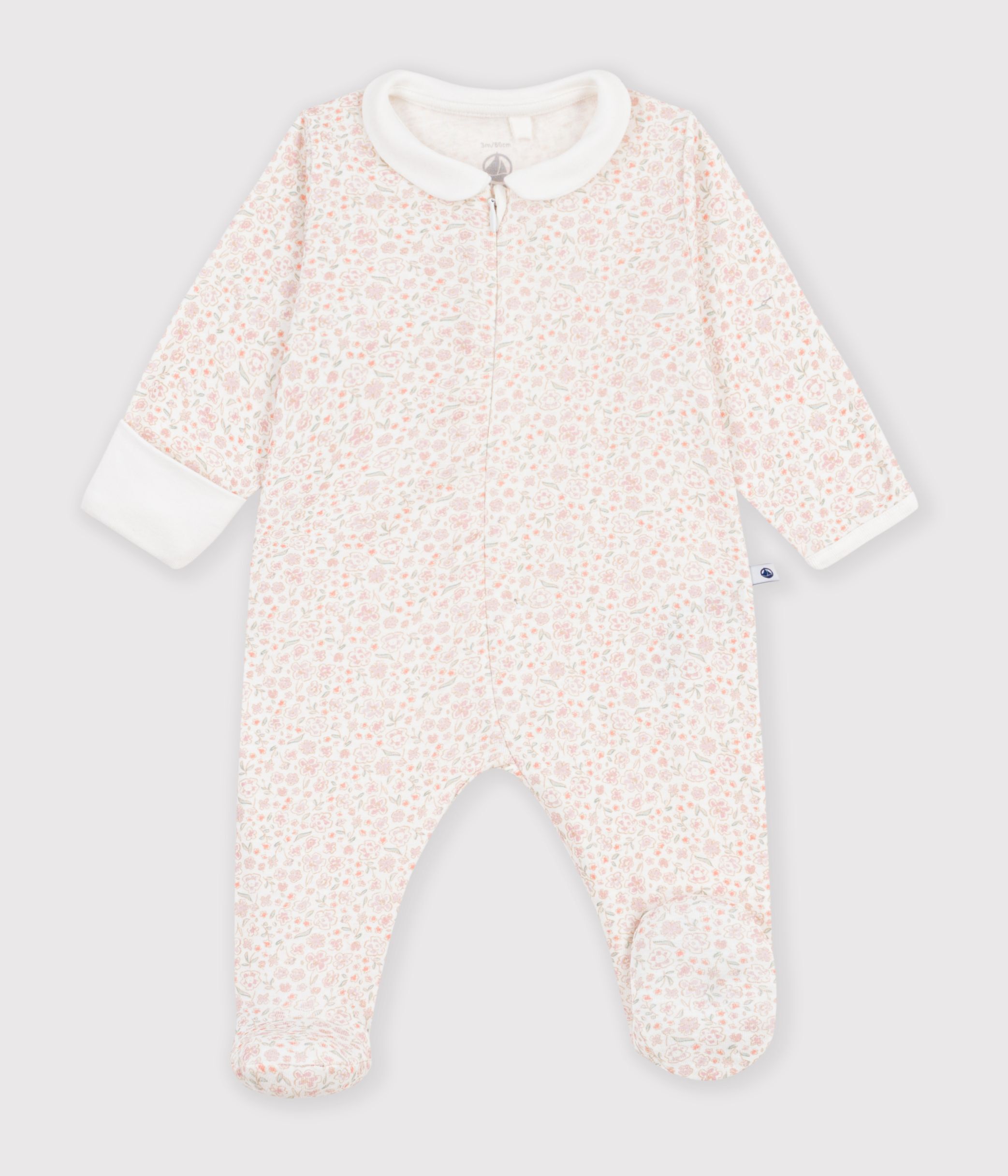Babies' flower printed cotton pyjama suit - Default