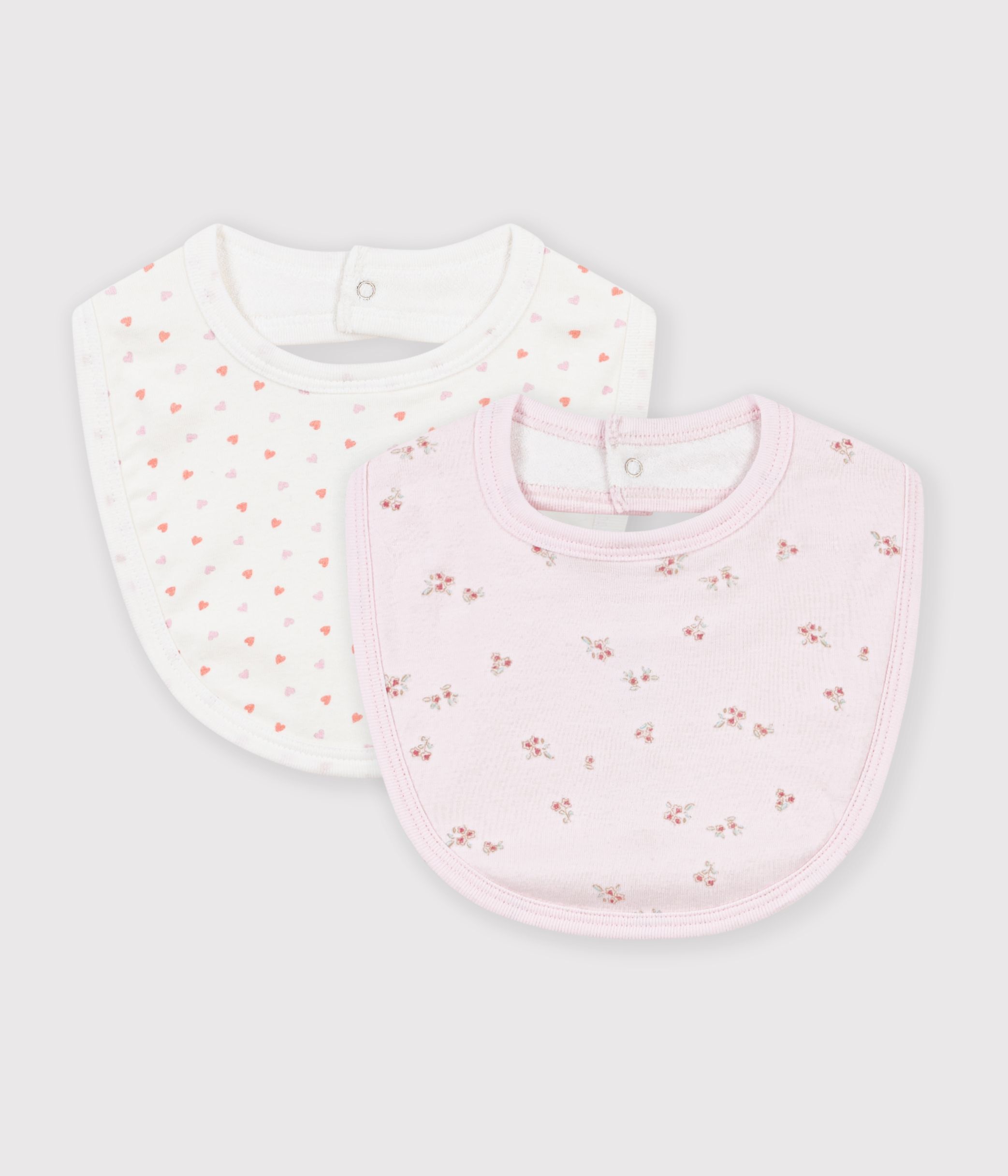 Pack of flower print cotton bibs for babies - Default