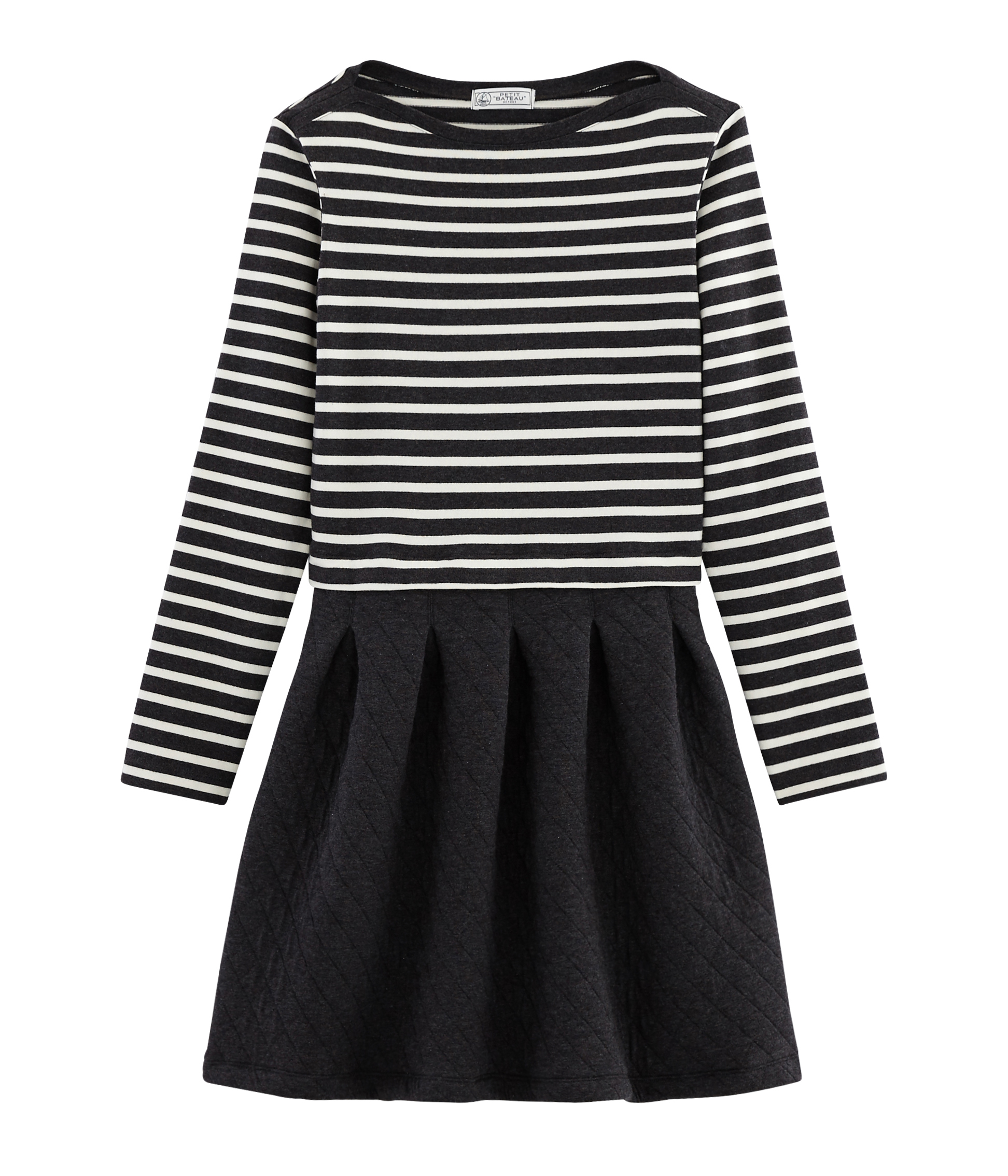 Women's Long-Sleeved Dual Material Dress