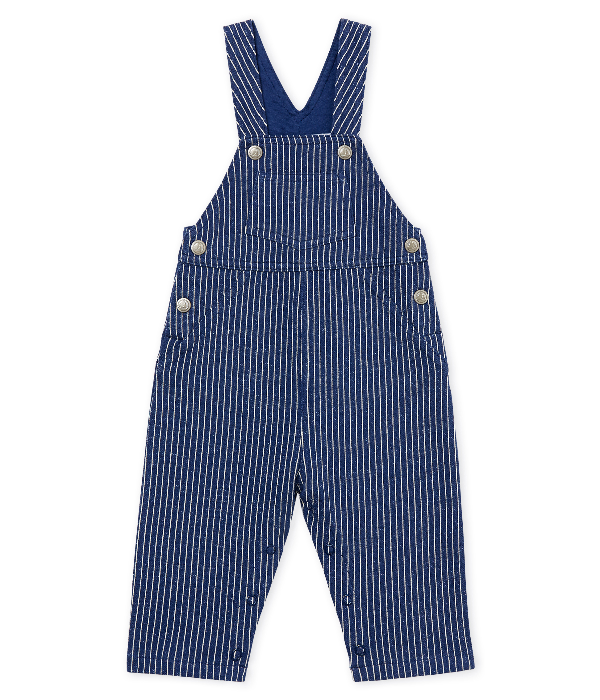 Baby boys' striped jersey long dungarees
