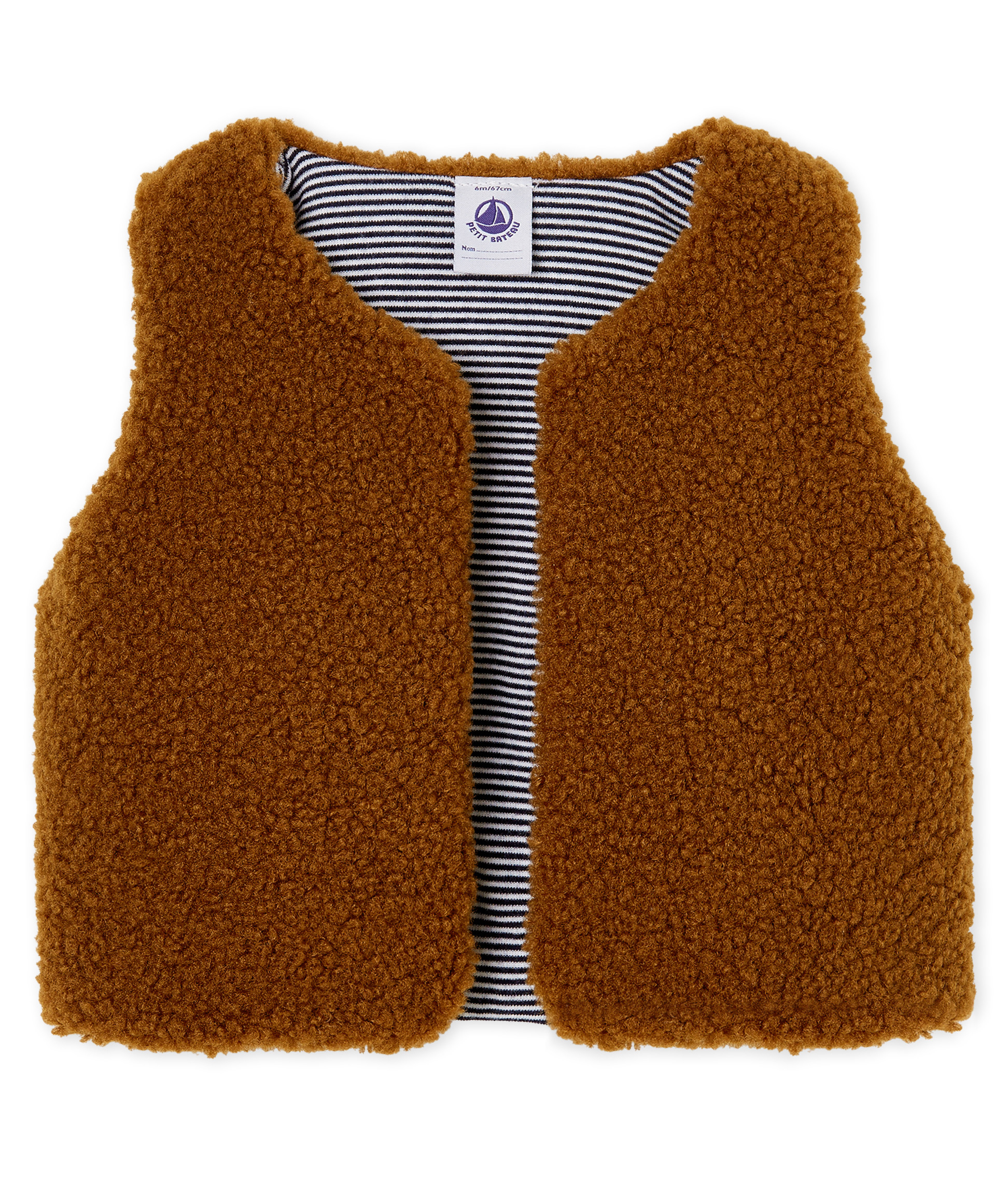 Baby Boys Sleeveless Jacket Cocoa Petit Bateau Baby Boys Sleeveless Jacket Cocoa Petit Bateau